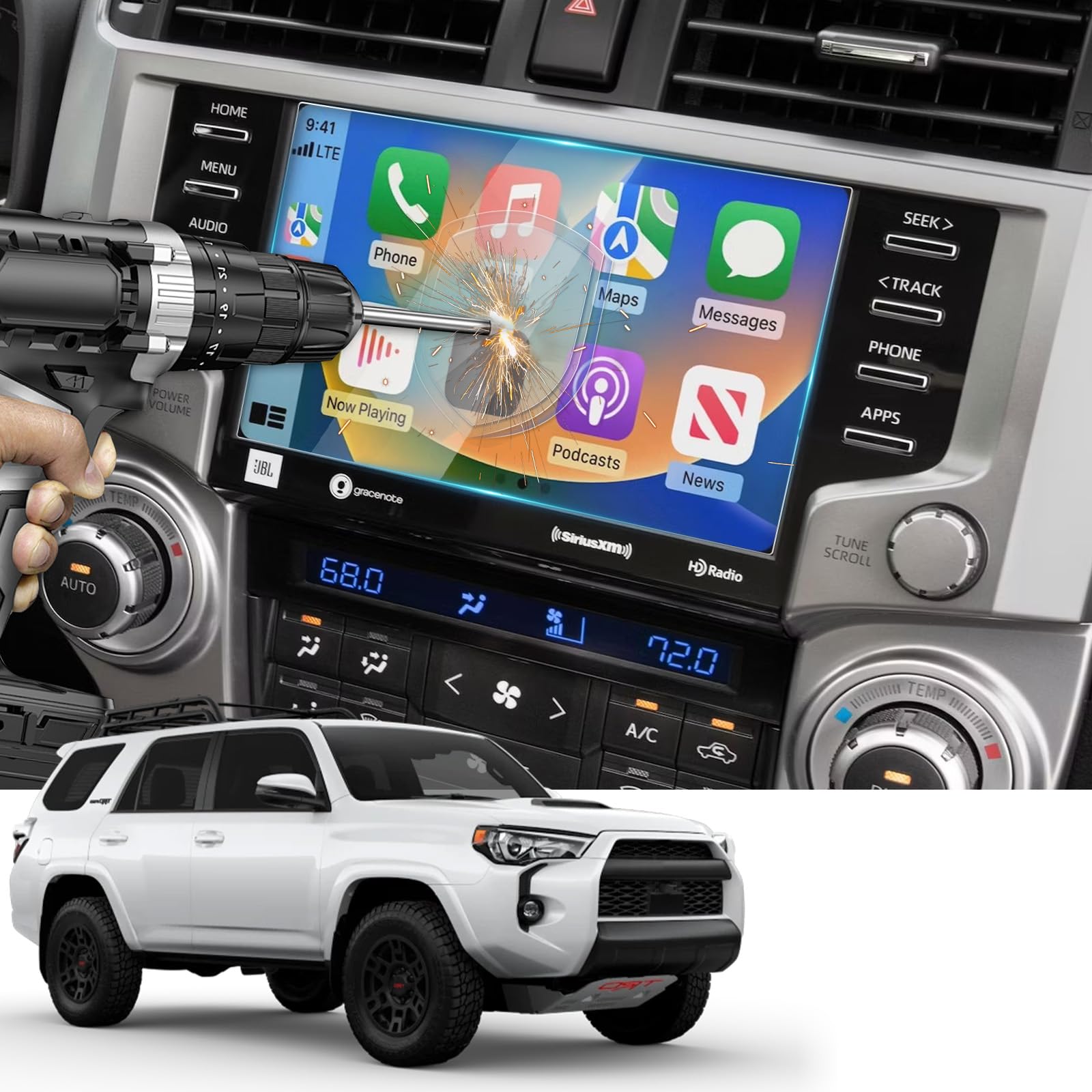 Rpm Meter 2025 Toyota 4Runner Screen Protector - 8 Inch Tempered Glass ...
