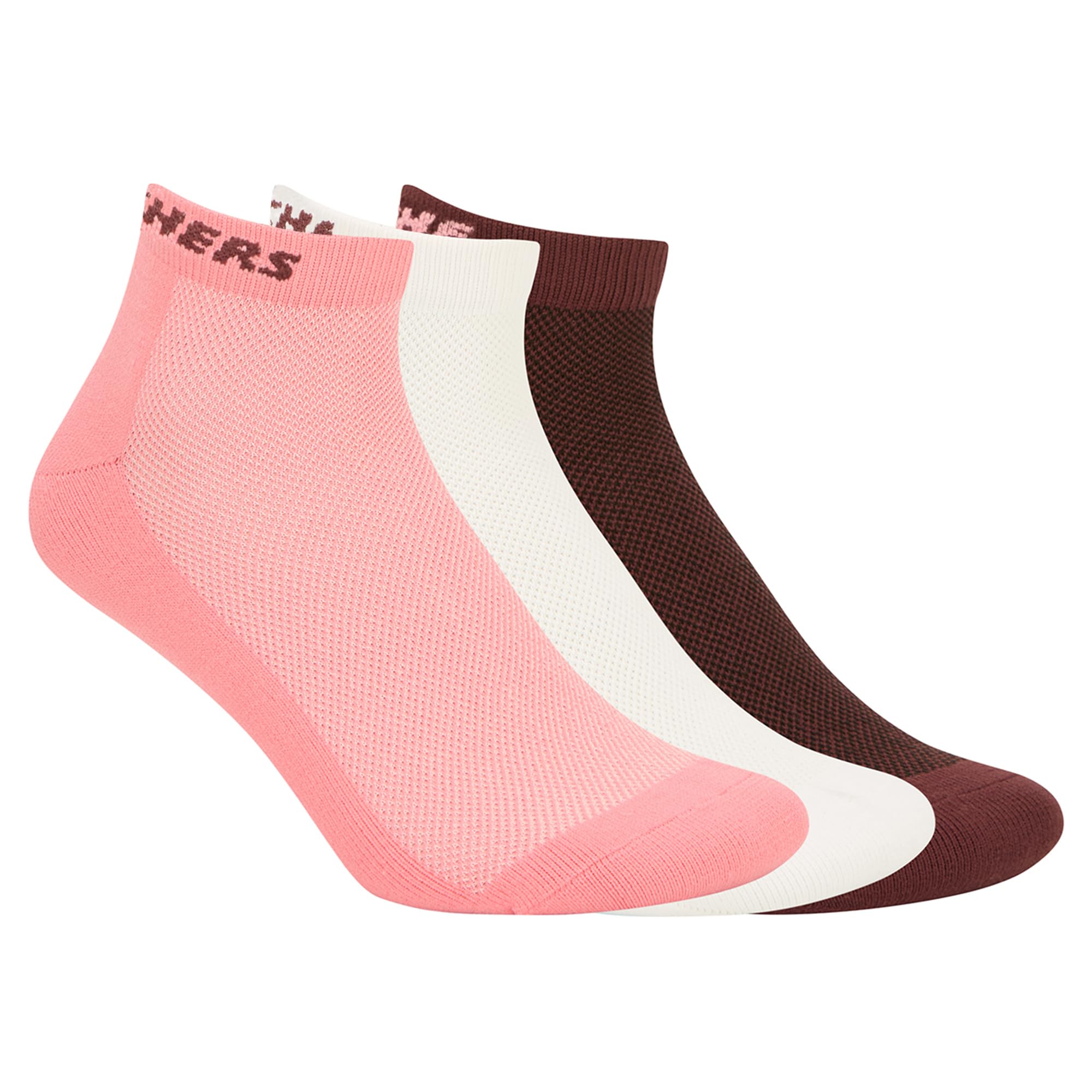 skechers Women 3PK JACQUARD NON TERRY ANKLE SOCKS-picture-17