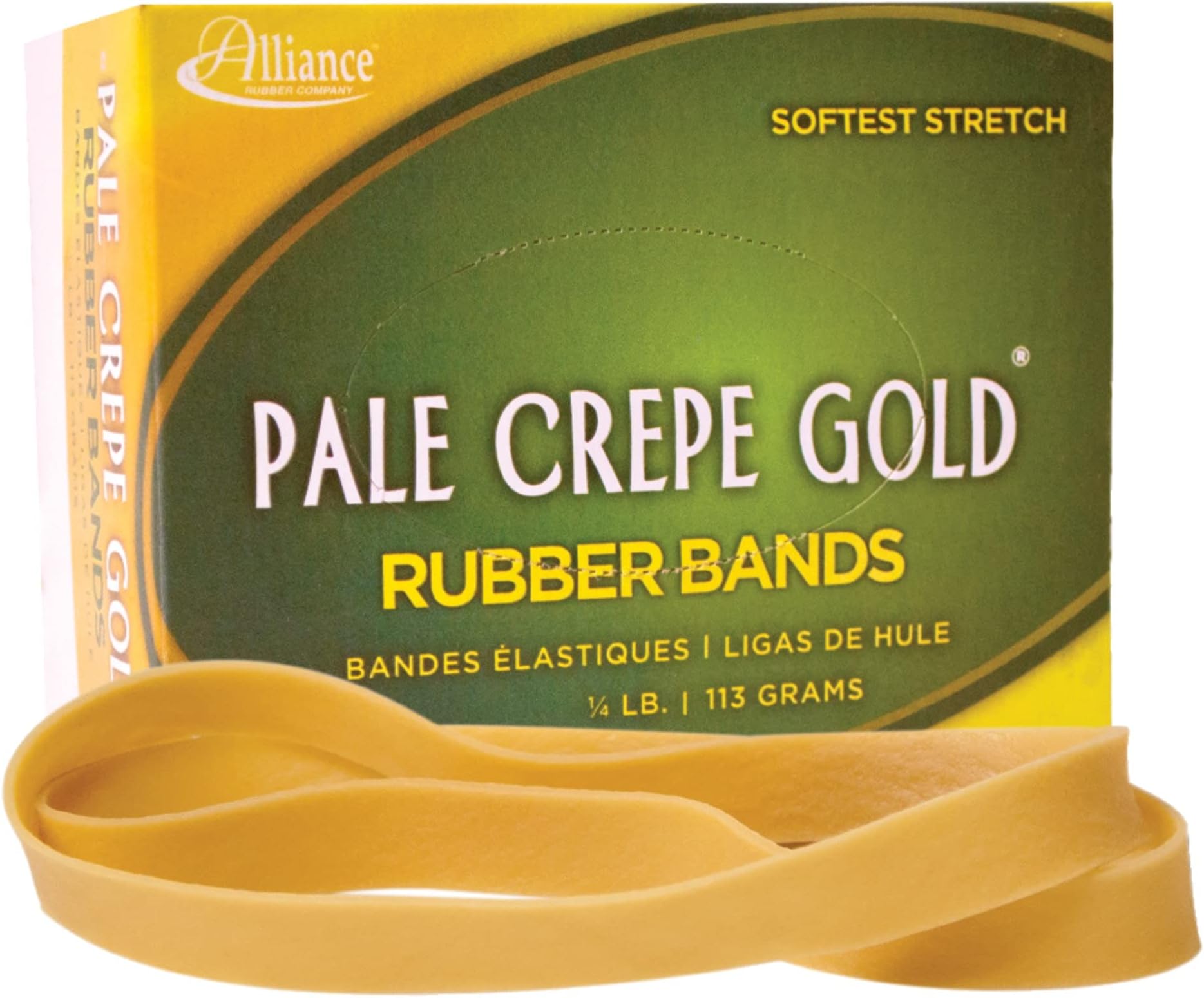 RUBBER COMPANY Pale Crepe Gold Bands #107-1/4 Pound Box 21079