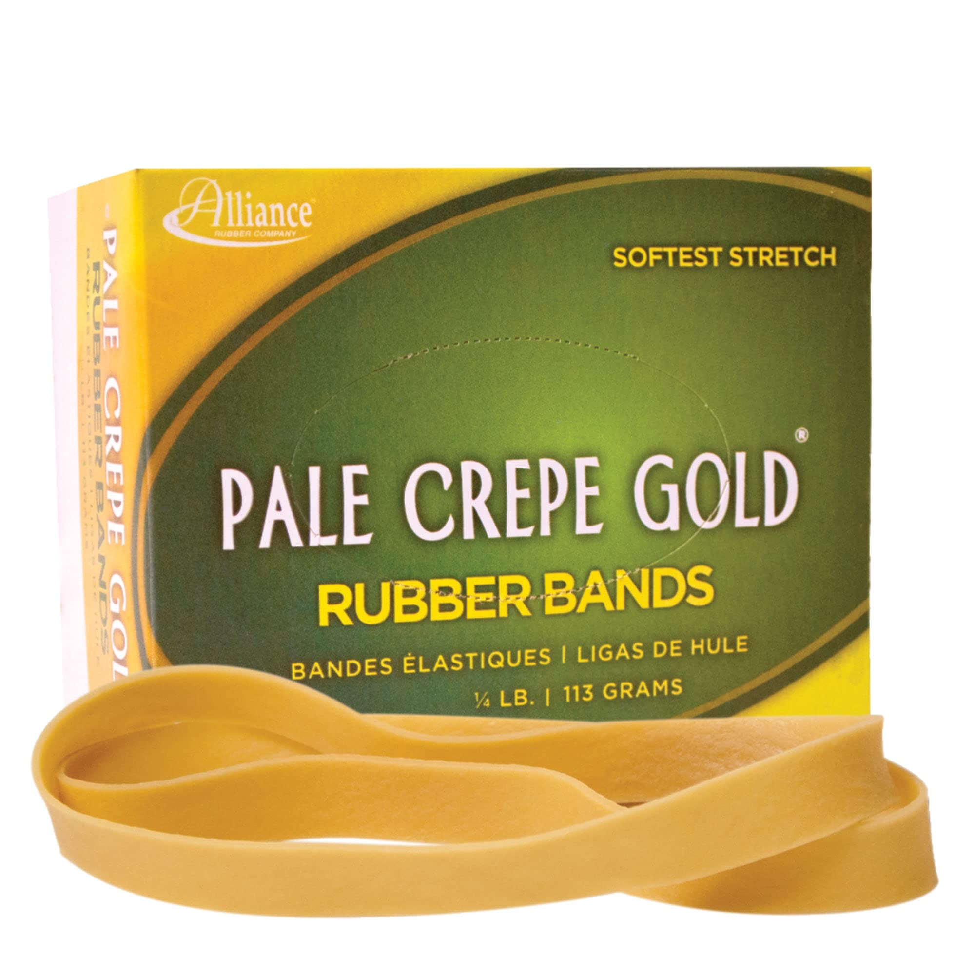 Alliance RUBBER COMPANY Pale Crepe Gold Bands #107-1/4 Pound Box 21079
