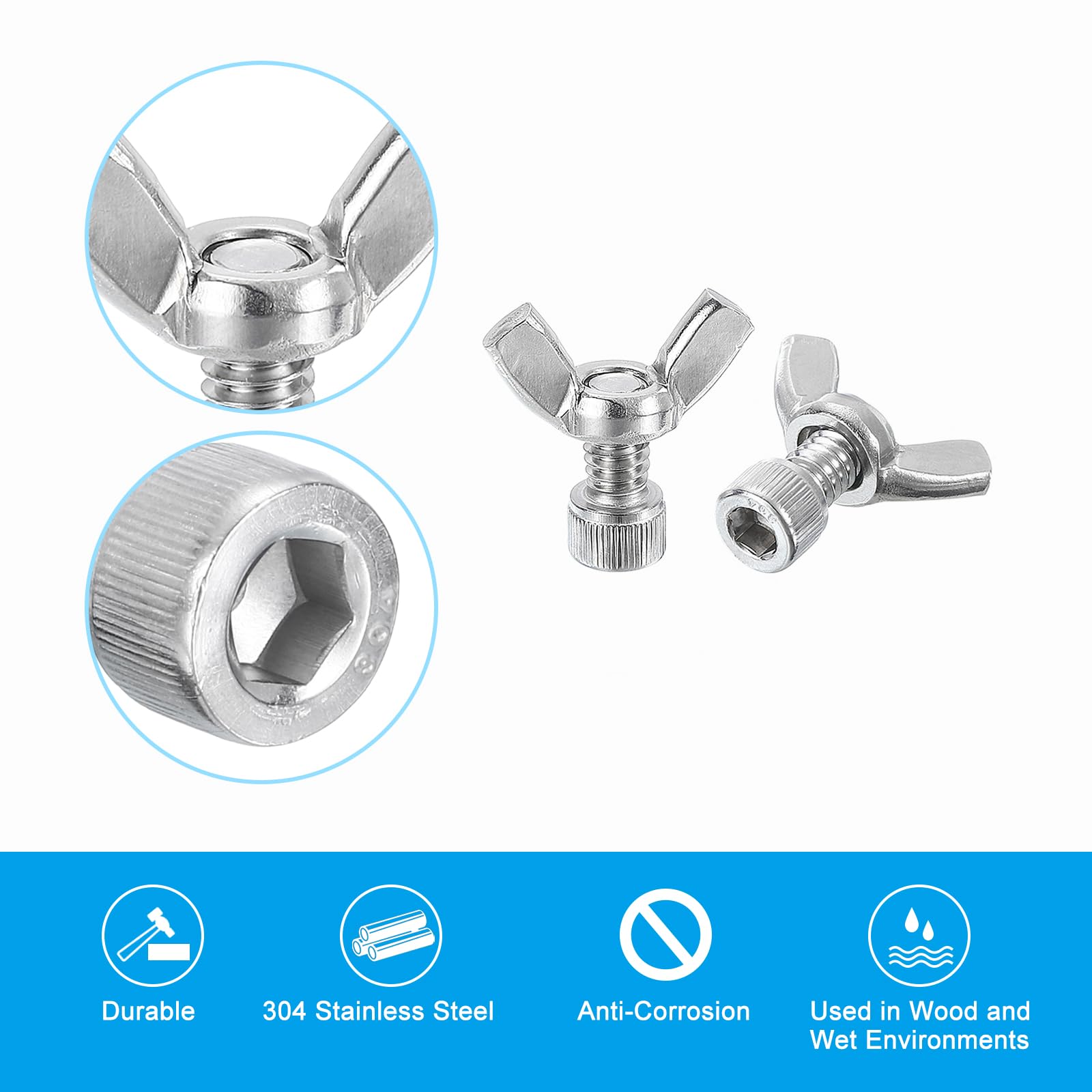 PATIKIL 1/2" Bat Pins, 6 Sets 304 Stainless Steel Pottery Pins Fits Any Standard Throwing Wheel Head Ceramic Bat - Image 4