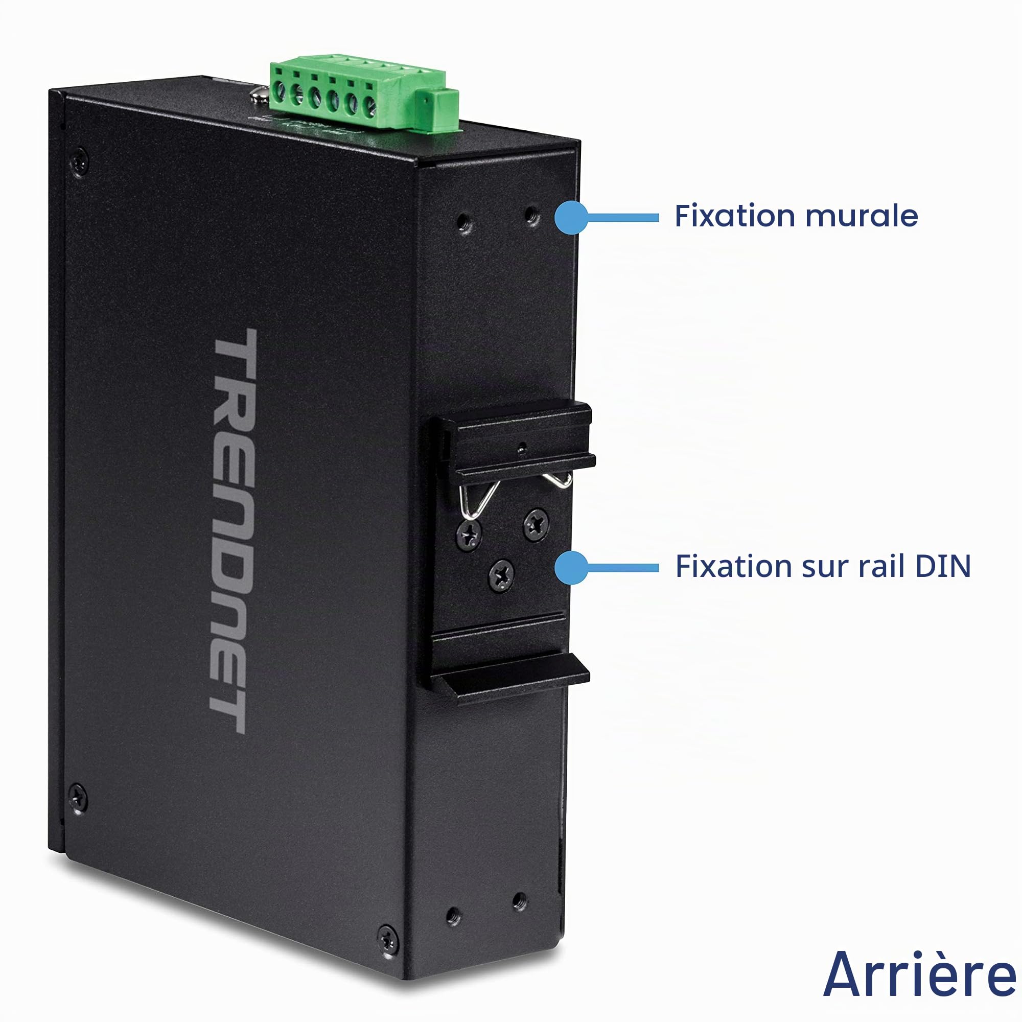 TRENDnet, TI-E80, Commutateur Industriel Fast Ethernet 8 Ports sur Rail DIN, 8 Ports Fast Ethernet, Indice de Protection IP50, capacité de Commutation de 1,6 Gbit/s