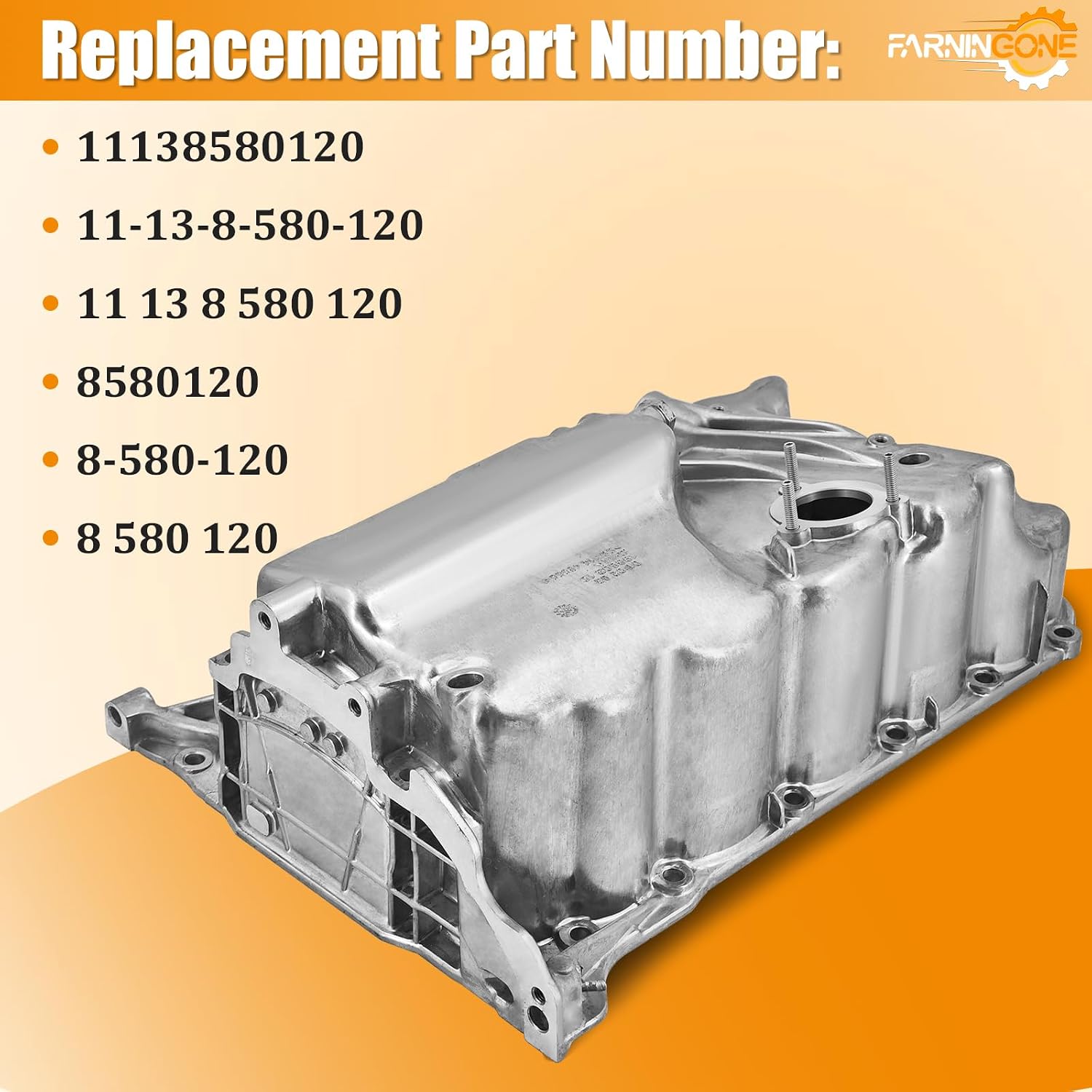 Engine Oil Pan 11138580120 Compatible with BMW X2 X1 228i Gran Coupe M235i xDrive Gran Coupe 2.0L F44 F48 F39 F56 F55 F54 F60 Oil Pan 11-13-8-580-120