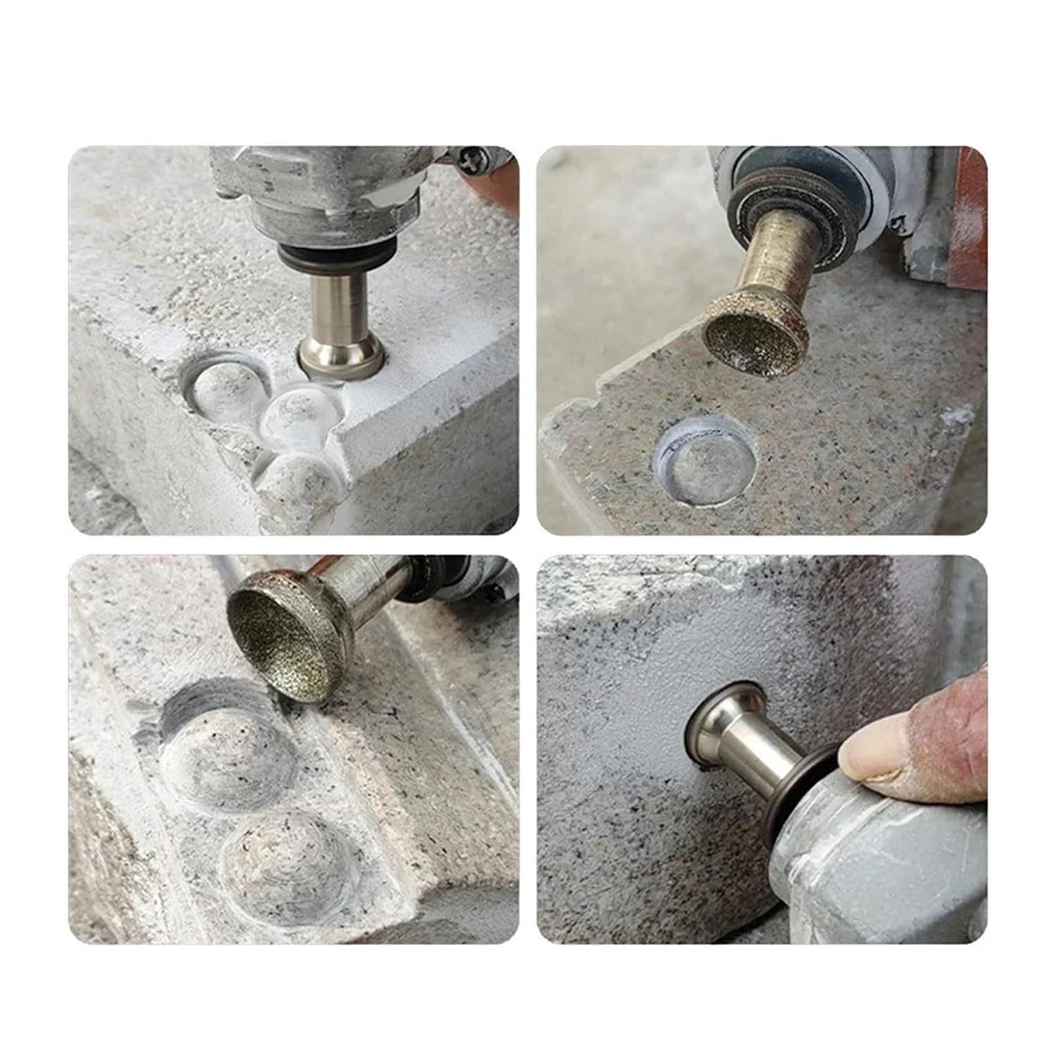 1pc Diamond Mounted Point 20-50mm Head Diameter Spherical Concave Head Bead Coarse Grinding Bit for Jade Amber Stone Beeswax(45mm)