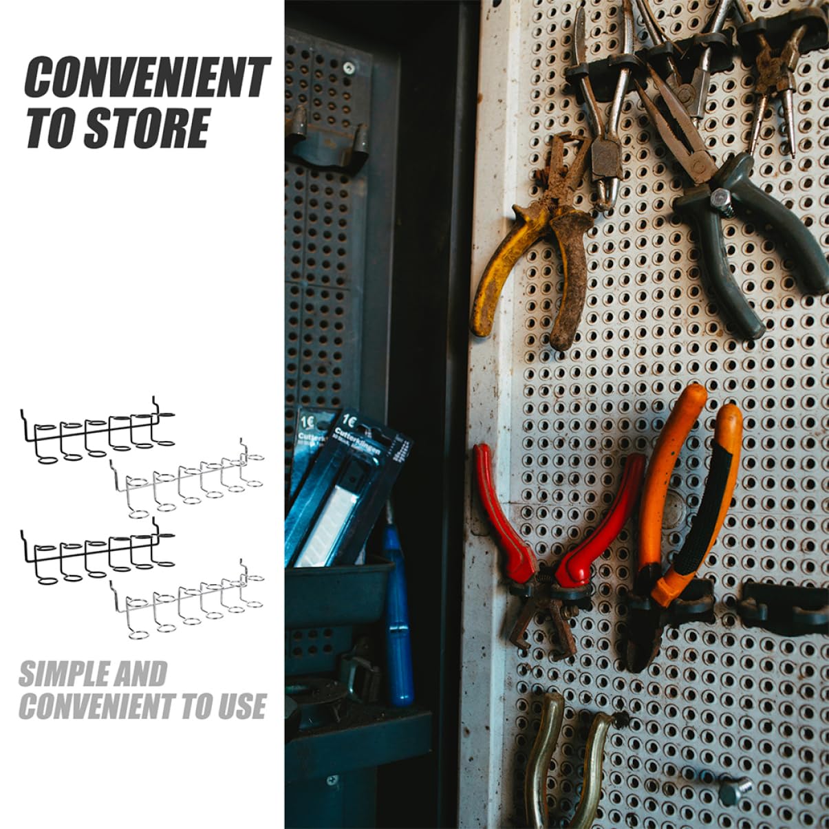 Luxshiny 6 Stück Werkzeugregal Peg -vorstand Anbindung Zubehör Für Stecktafeln Pegboard Werkzeughalter Werkzeug-wand-organizer Steckbrett-aufhänger Stiftschlüsselhalter Rostfreier Stahl