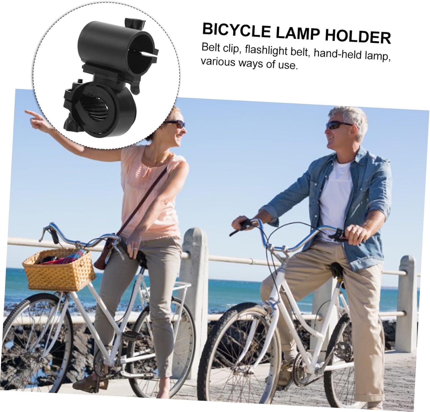 BESPORTBLE 2pcs Rotating Bike Flashlight Mount Led Light Holder for Easy Attachment Cycling Accessory Compact and Portable Design for Outdoor Use