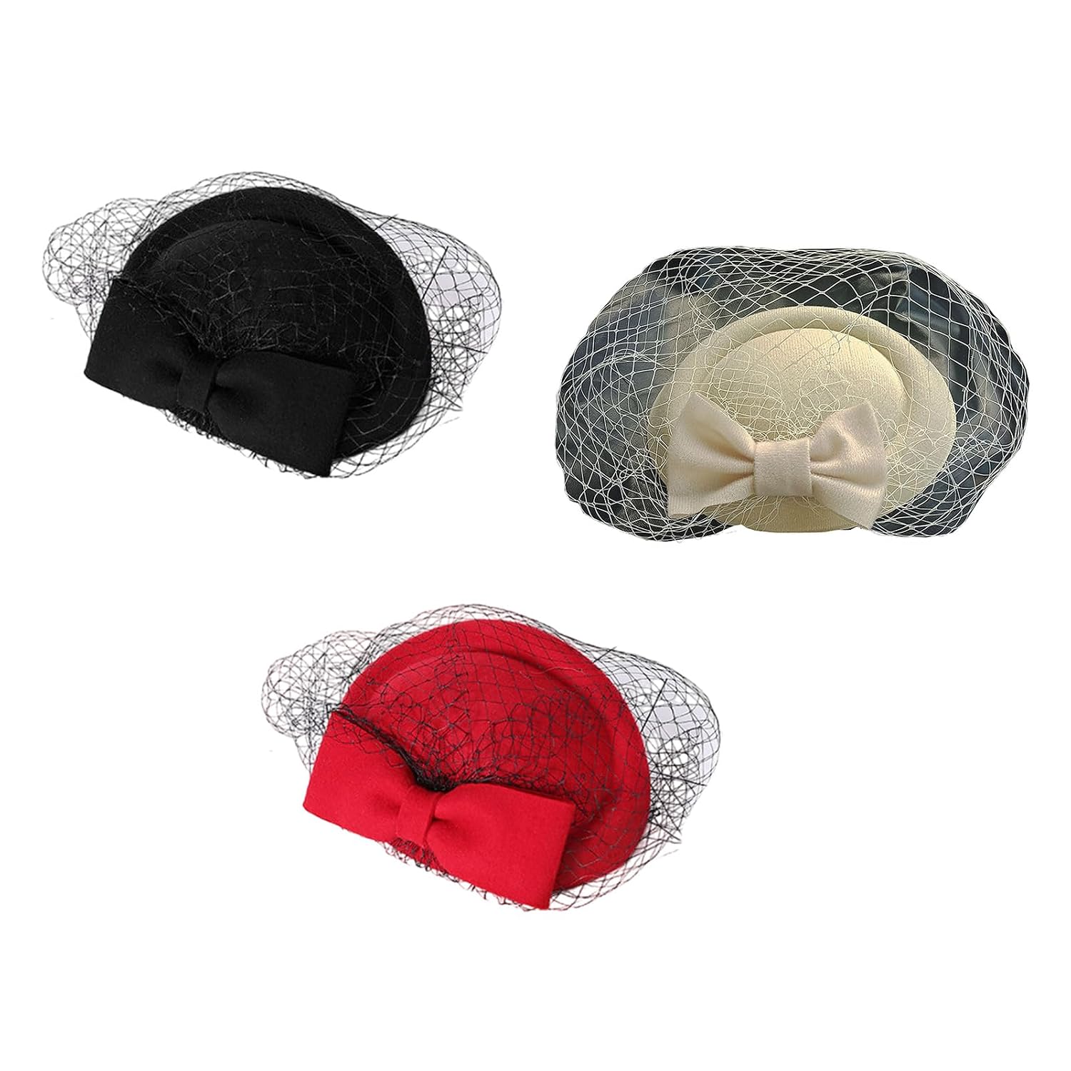 Elegant Fascinator Hat Delicate Bowknot Clip Headwear for Girls Delicate Hair Accessories 1920s Barrettes Women Fascinators D