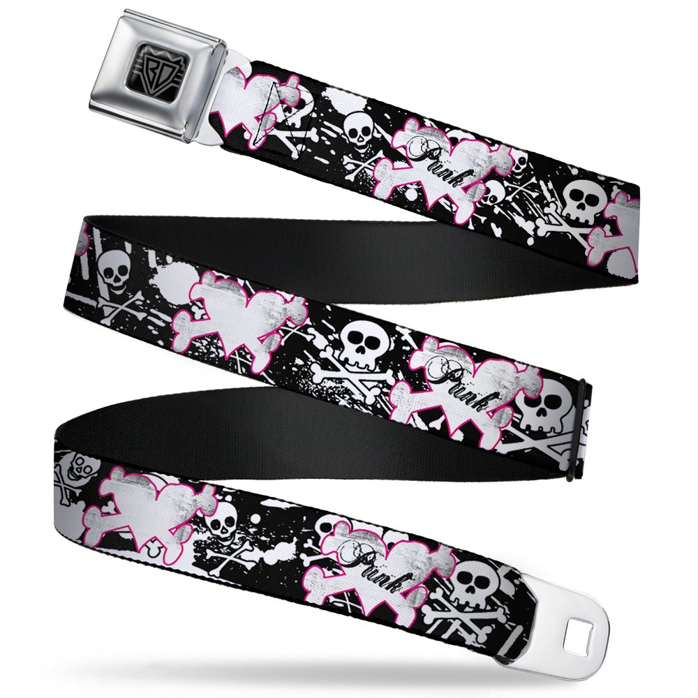 Cinturón de seguridad con estampado de corazón punk y salpicaduras 8