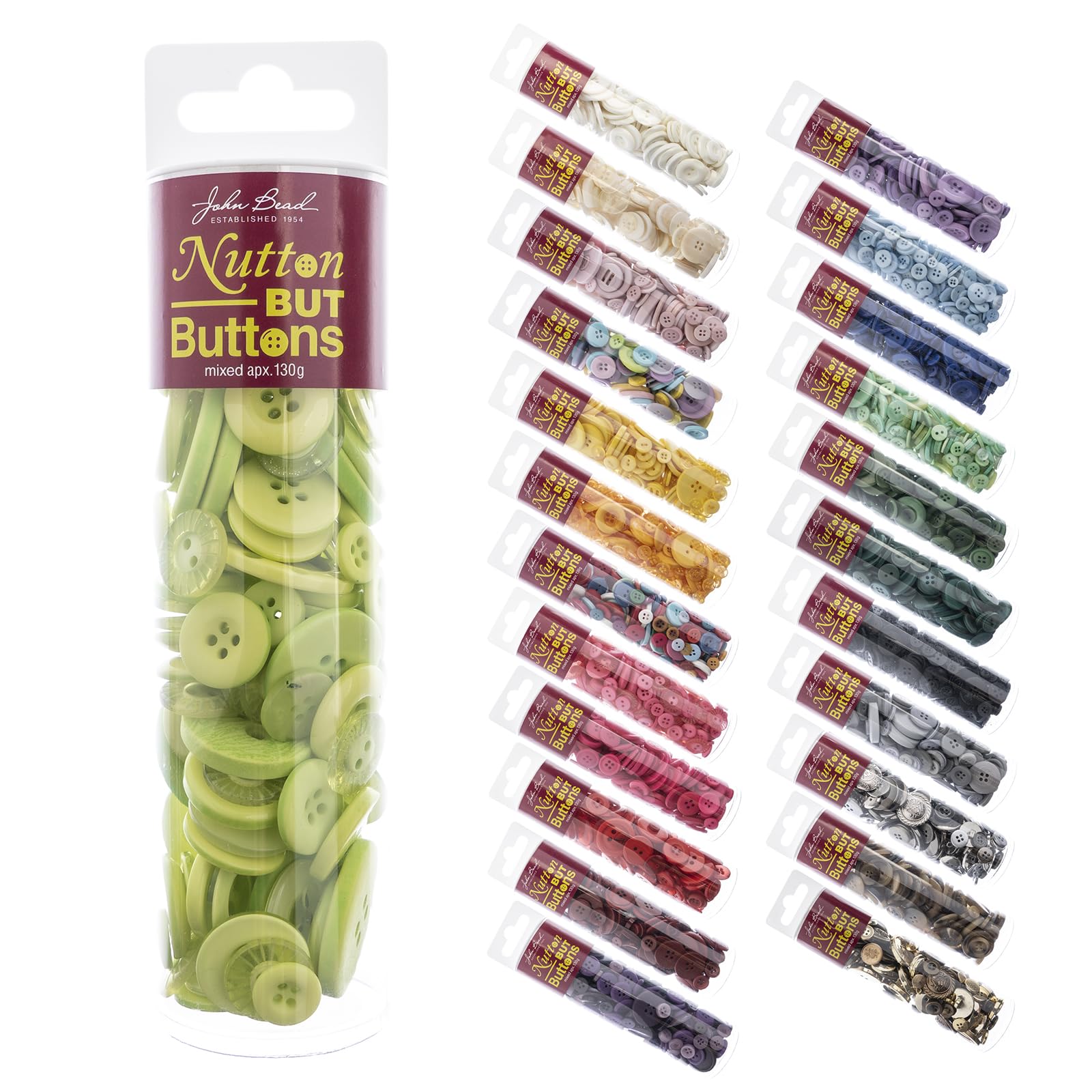 Boutons résine vert citron John Bead 130g pour mercerie et création DIY