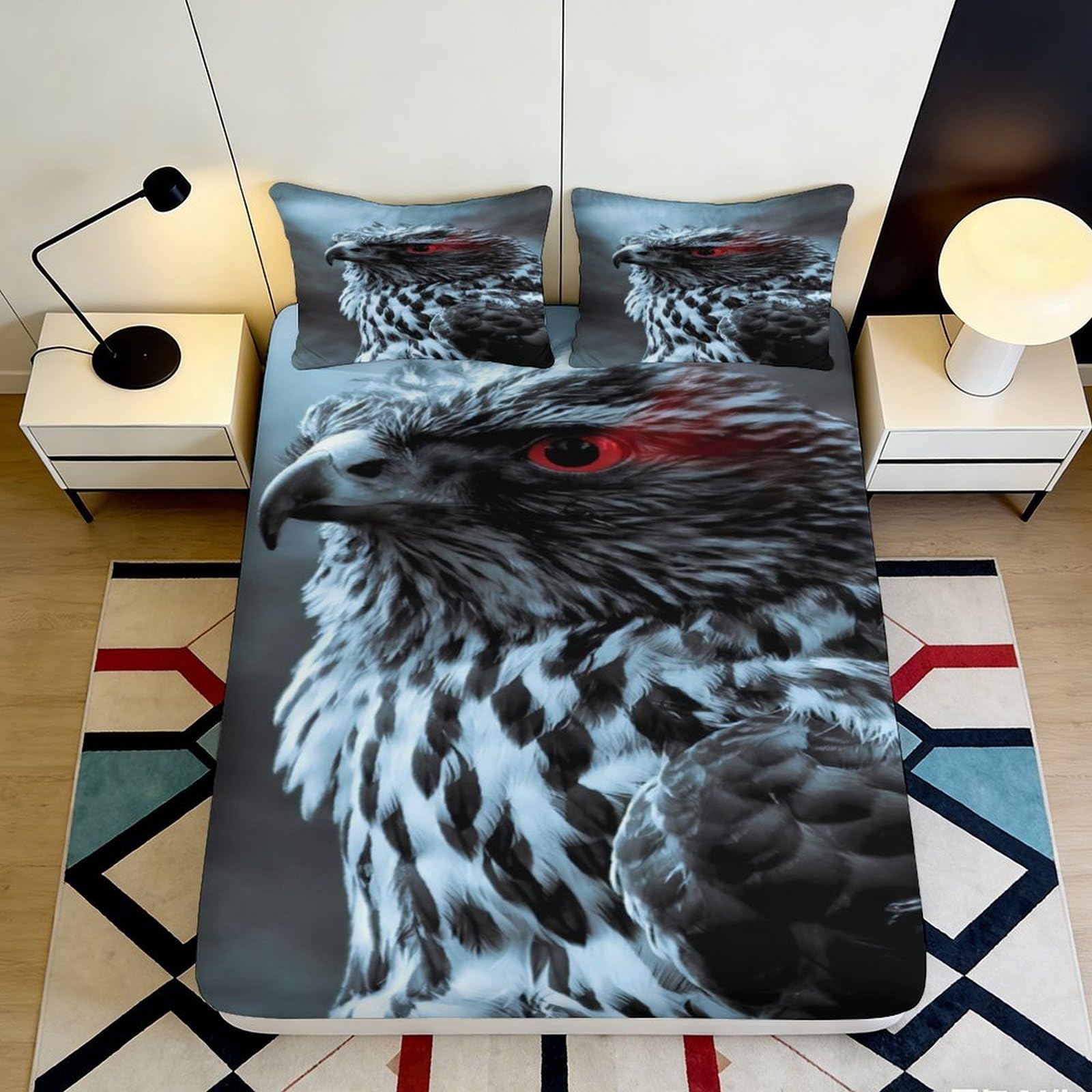 3D Printed Cute Hedgehog Fitted Sheet Microfiber Deep Pocket Bedroom Bedding Hedgehog Mattress Fitted Cover Washable for Adults Teens 160x200x25cm