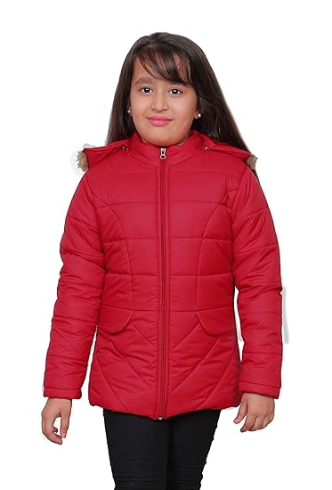 Brazo Red Full Sleeve Solid Girls Jacket