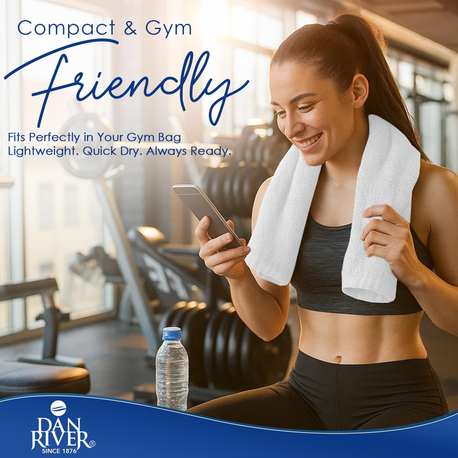 DAN RIVER 6-Pack Premium Hand Towels (16x28 Inches) - 100% Cotton, Ultra Soft, Lightweight, Highly Absorbent Towels for Bathroom, Spa, Gym, Salon, Hotel, and Travel - White - Image 4