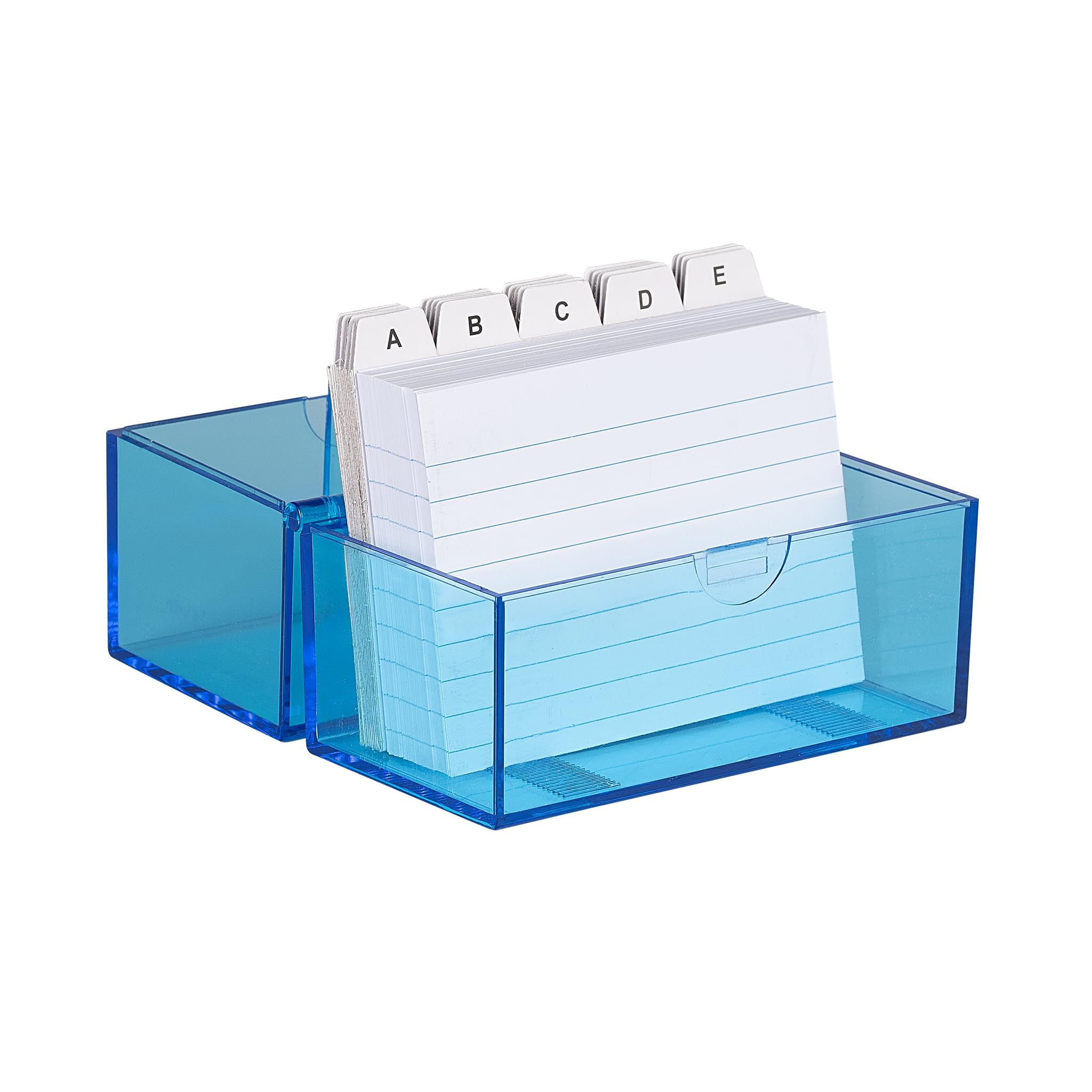Wedo Fichier A7 avec cartes registre alphabétique 200 cartes Transparent Bleu