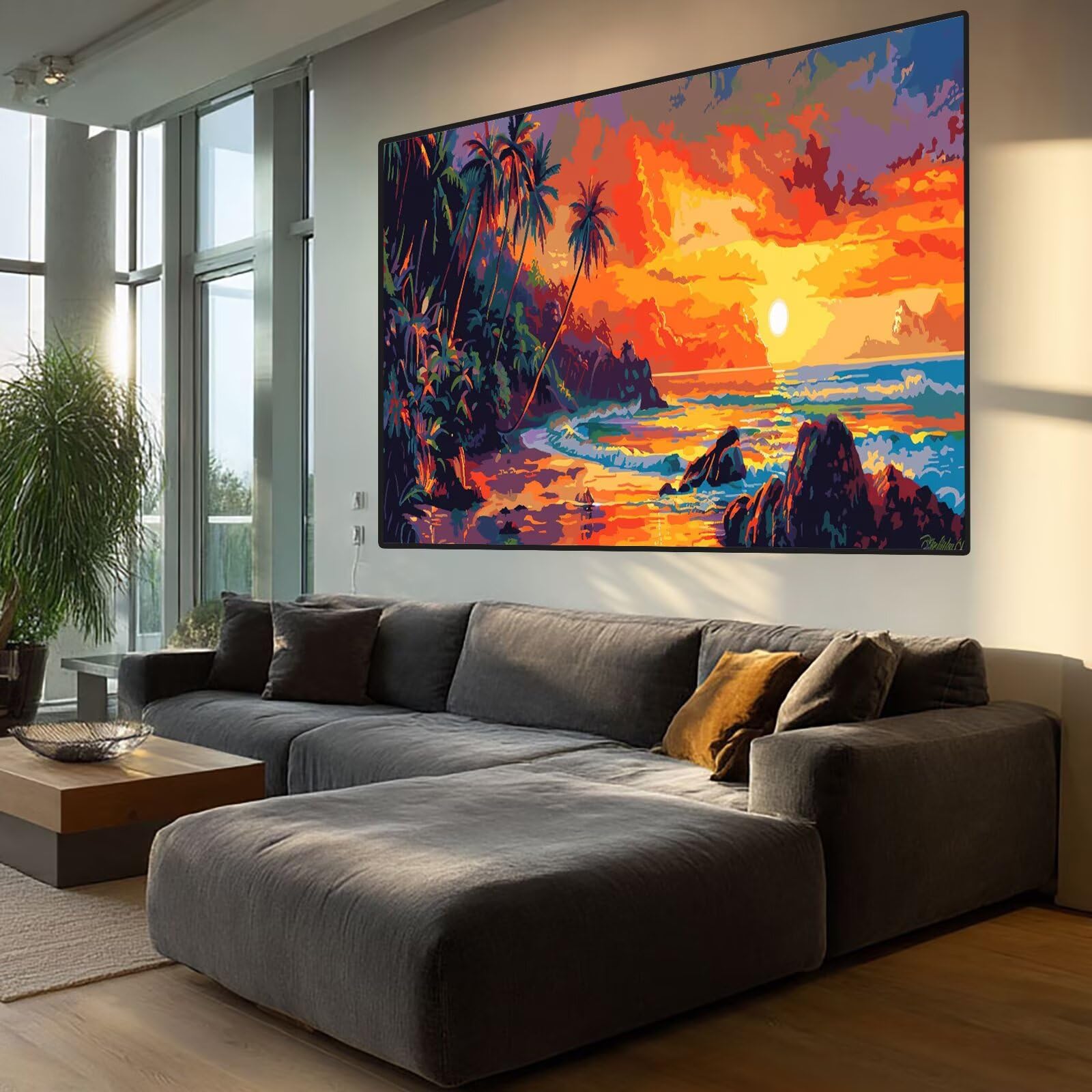 Sunset Diamond Art Seaside Diamond Painting Arts and Crafts dla dorosłych, zestawy do malowania diamentami 5D, dorosłych, Crysta, haft krzyżykowy, zestaw do haftowania DIY dla początkujących
