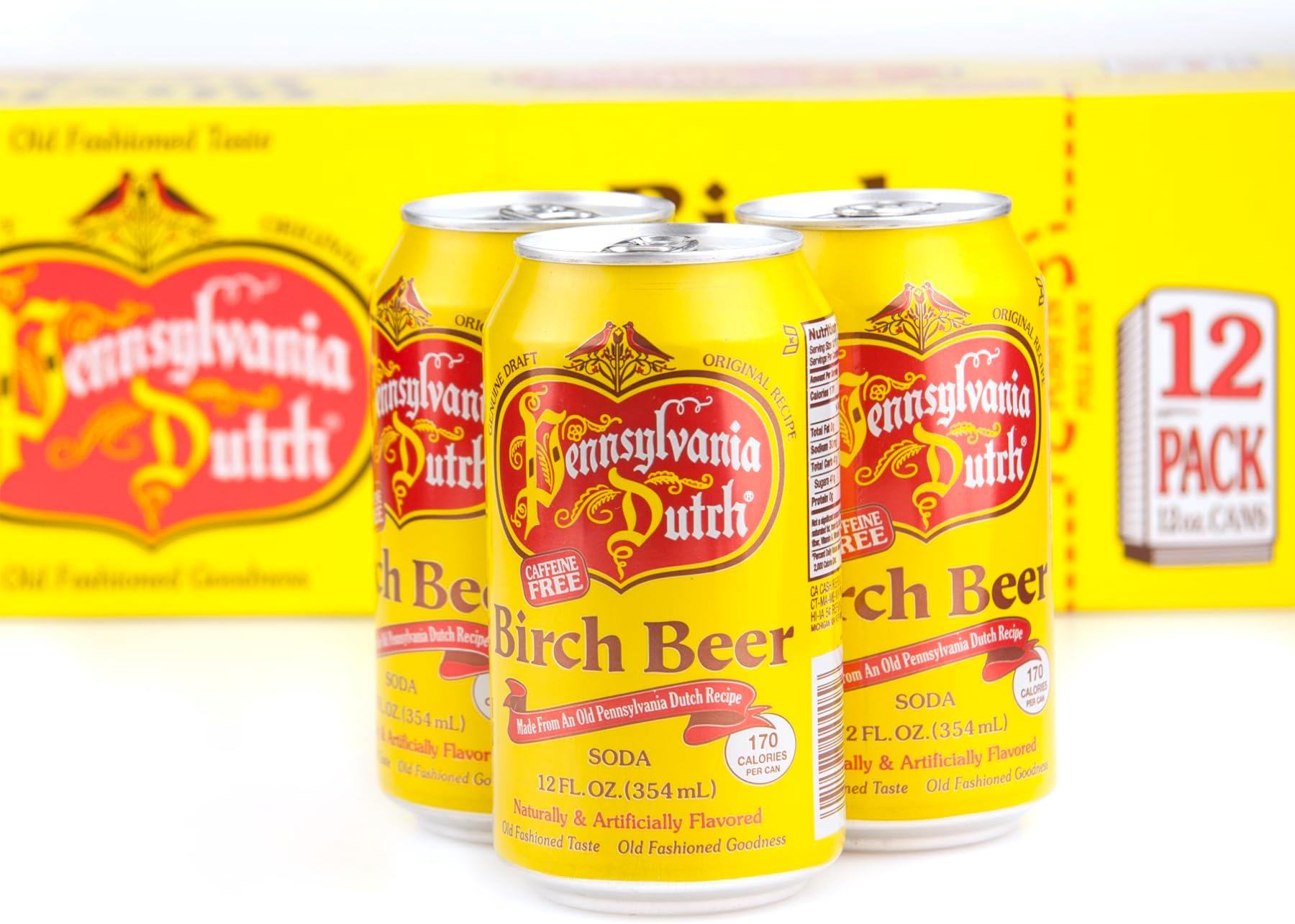 AmishTastes PA Dutch Birch Beer, Protected With High-Density Foam, 12 Oz. (Case of 24)