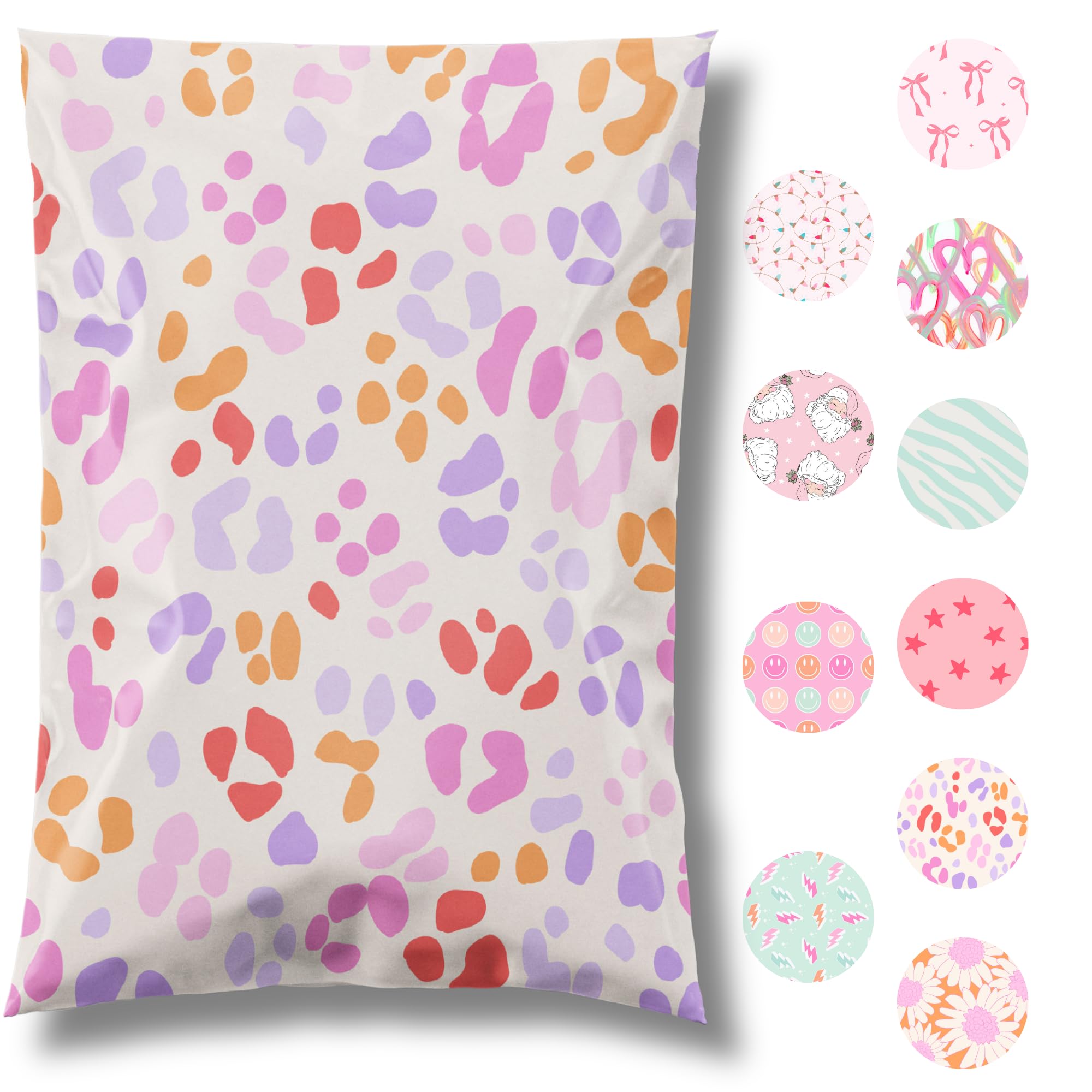 Pretty Package Store 6x9 Designer Poly Mailer 100 Pack Heavy Duty Waterproof Self Seal Shipping Bags for Small Business Large Mailing Envelopes Bulk