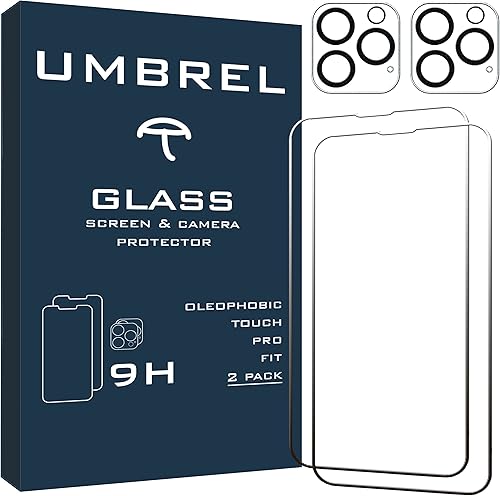 Miniatura 1 de Umbrel  Paquete doble Protector de pantalla para iPhone 13 Pro Max de 67 pulgadas 2 protectores de pantalla de vidrio templado y 2 protectores de