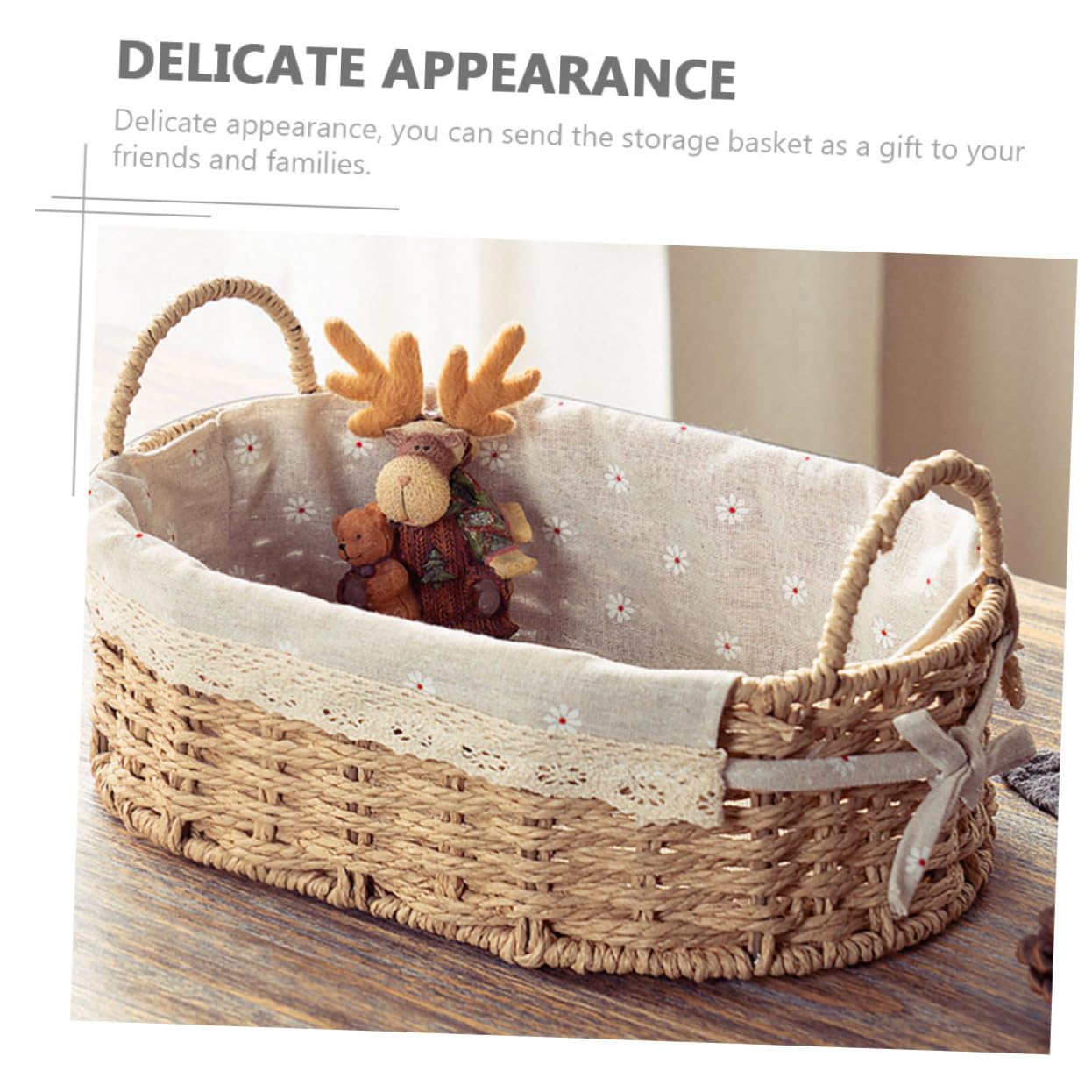 Cabilock 2pièces Panier De Rangement Tissé Main Organisateur De Bureau Élégant Pour Snacks Cosmétiques Et Accessoires Panier Décoratif Naturel Pour Maison