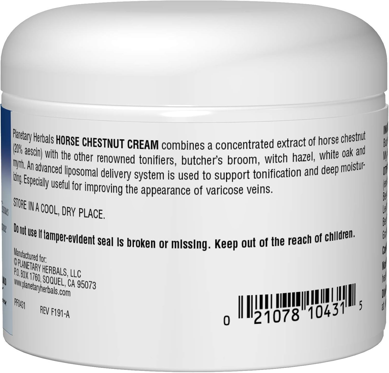 Planetary Herbals Horse Chestnut Cream Tonifier - 4oz