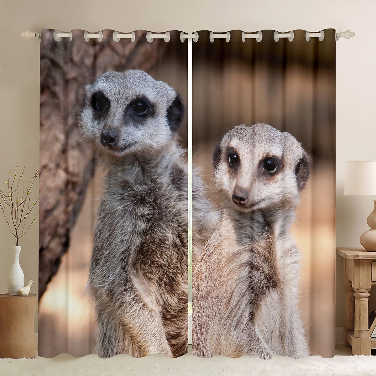Cortina Dormitorio Suricata Cortinas Termicas Aislantes, Cortinas Salon Modernas Suricata Ojales Cortinas Ventana Habitacion, Visillos Salón 140x245 cm 2 Piezas e5348