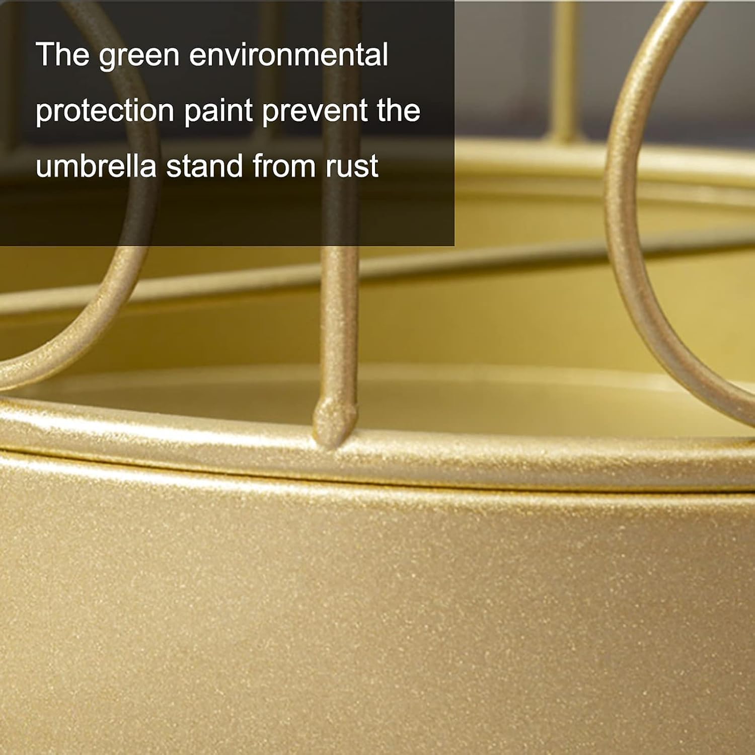 2 Tier Round Umbrella Stand, Rust Resistant Gold Umbrella Bucket for Home/Office/Country/Bathroom, Freestanding Umbrella Stand for Entryway