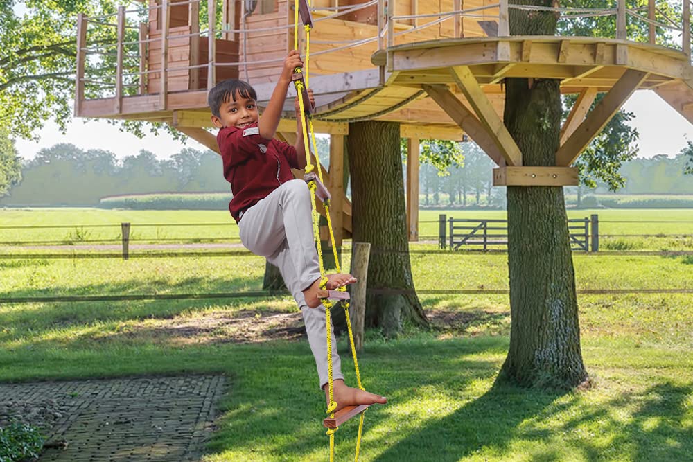 Rope Climbing Ladder Indoor/Outdoor for Kids - Kid Ladder for 4 to 10 Years (Yellow) 3