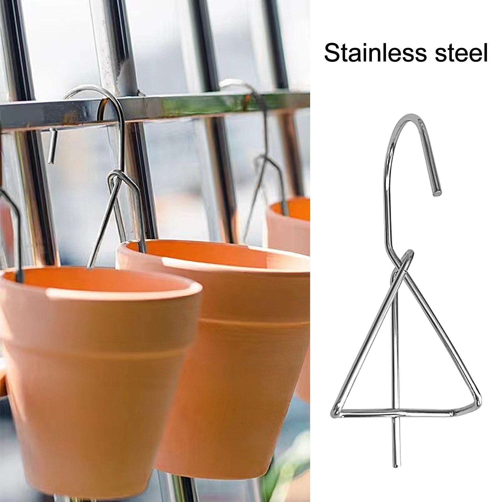 4 Ganci Per Piante In Ferro | Per Vasi In Terracotta Ø 10-23 Cm | Staffe Da Parete Per Esterno | Porta Vasi Recinzione - 4