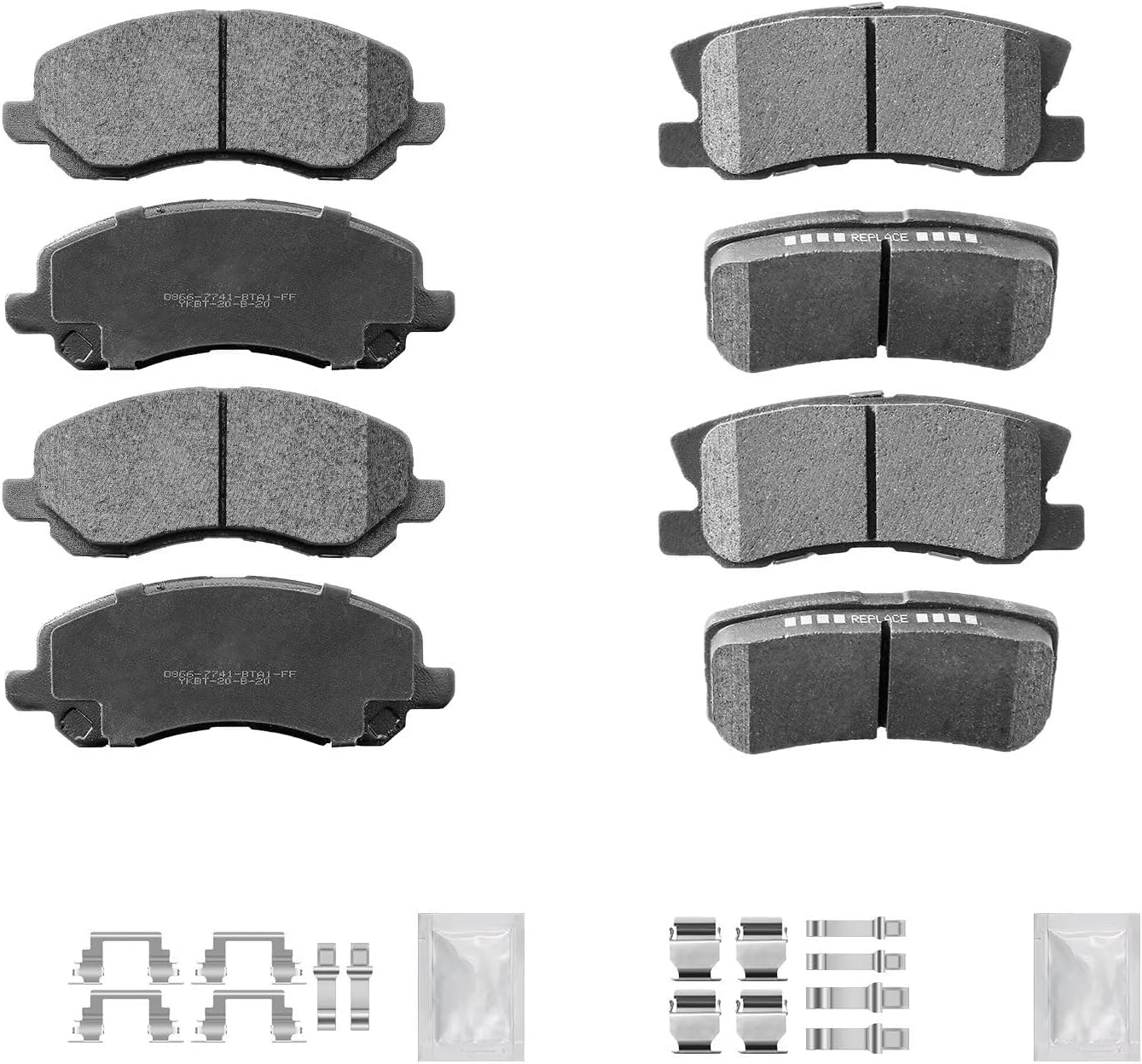 Replacement Front and Rear Ceramic Disc Brake Pad Kit w/Hardware for Chrysler 200/Sebring, for Dodge Avenger, for Compass/Patriot, for Lancer/Outlander/Outlander Sport/RVR Replacement Front and Rear Ceramic Disc Brake Pad Kit w/Hardware for Chrysler 200/Sebring, for Dodge Avenger, for Compass/Patriot, for Lancer/Outlander/Outlander Sport/RVR