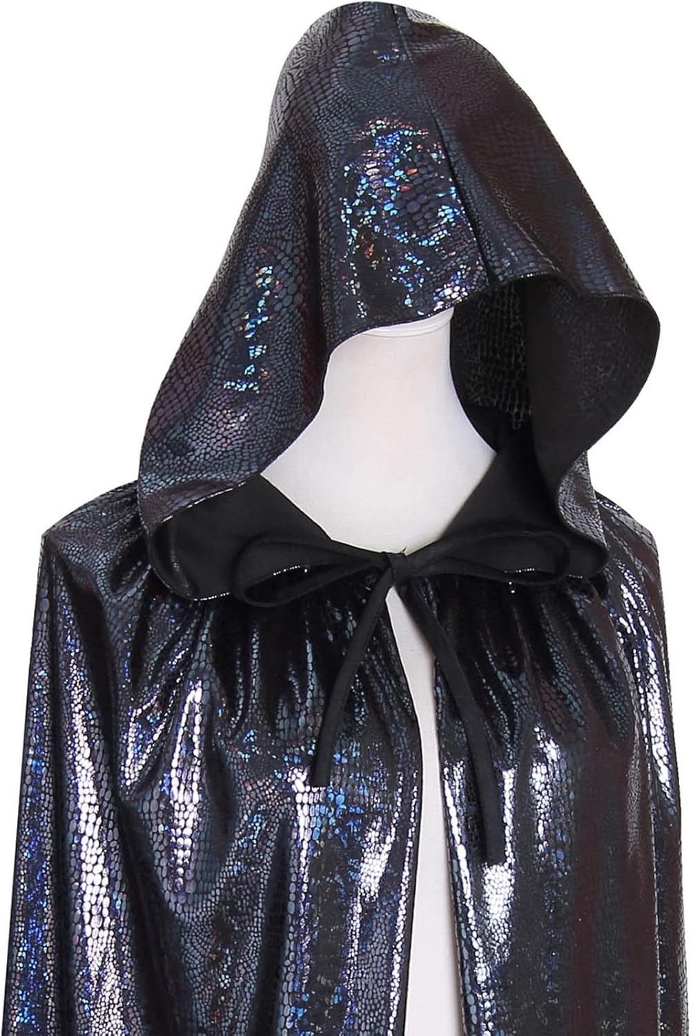GRAJTCIN Women Sequin Cape Shiny Hooded Cape Full Length Glitter Cloak Mardi Gras Halloween Christmas Disco Party Costume - Image 2