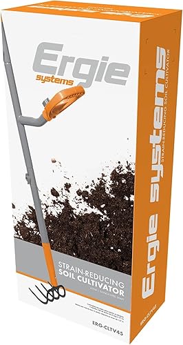 Vista 35 de ERGIESHOVEL ERG-CLTV45 w/54 cultivador de suelo de jardín 5 en 1 resistente a los impactos con cabeza de acero forjado 5 en 1, de 4 púas, astil