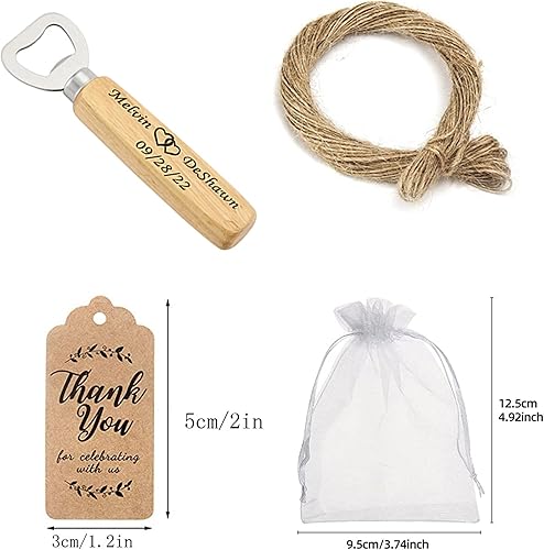 Miniatura 5 de Abrebotellas de cerveza personalizado, sacacorchos, regalos de fiesta de boda, regalo para invitados, abrebotellas de madera personalizada a granel,