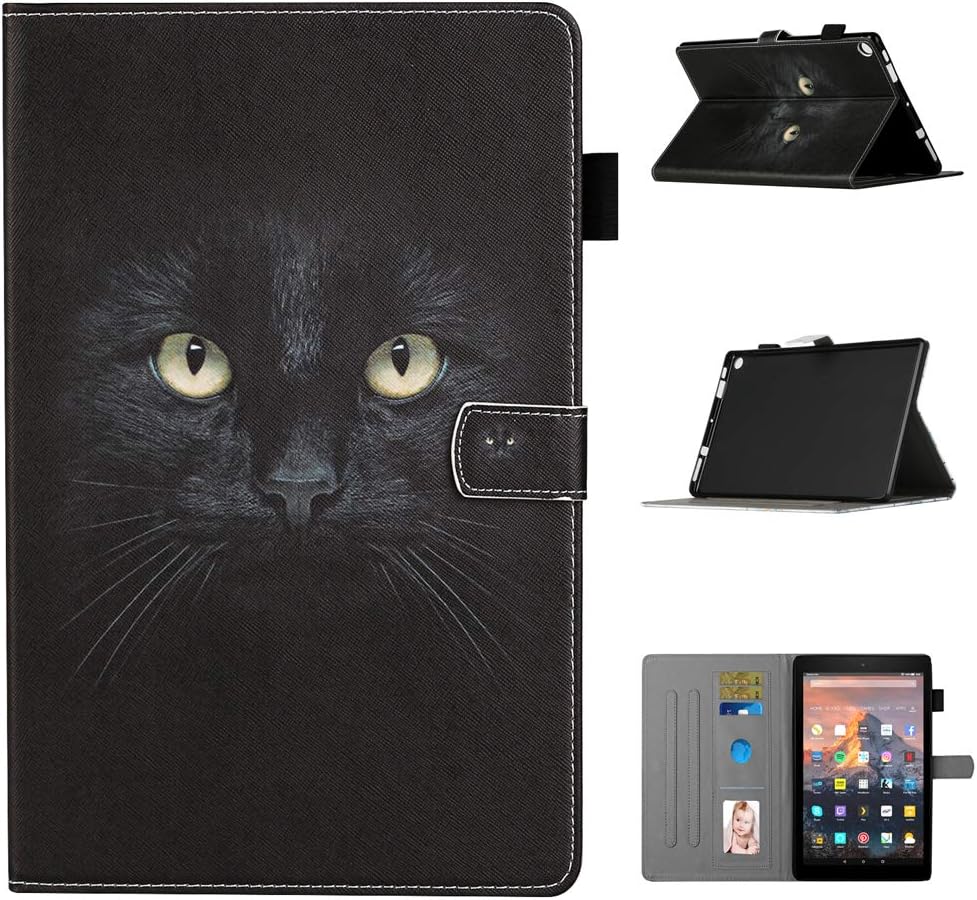 LMFULM® Case for Amazon Kindle Fire HD 10 2015/2017/ 2019 (10.1 Inch) PU Magnetic Leather Case Protective Shell Holster with Sleep/Wake Stand Case Flip Cover Black Cat LMFULM® Case for Amazon Kindle Fire HD 10 2015/2017/ 2019 (10.1 Inch) PU Magnetic Leather Case Protective Shell Holster with Sleep/Wake Stand Case Flip Cover Black Cat