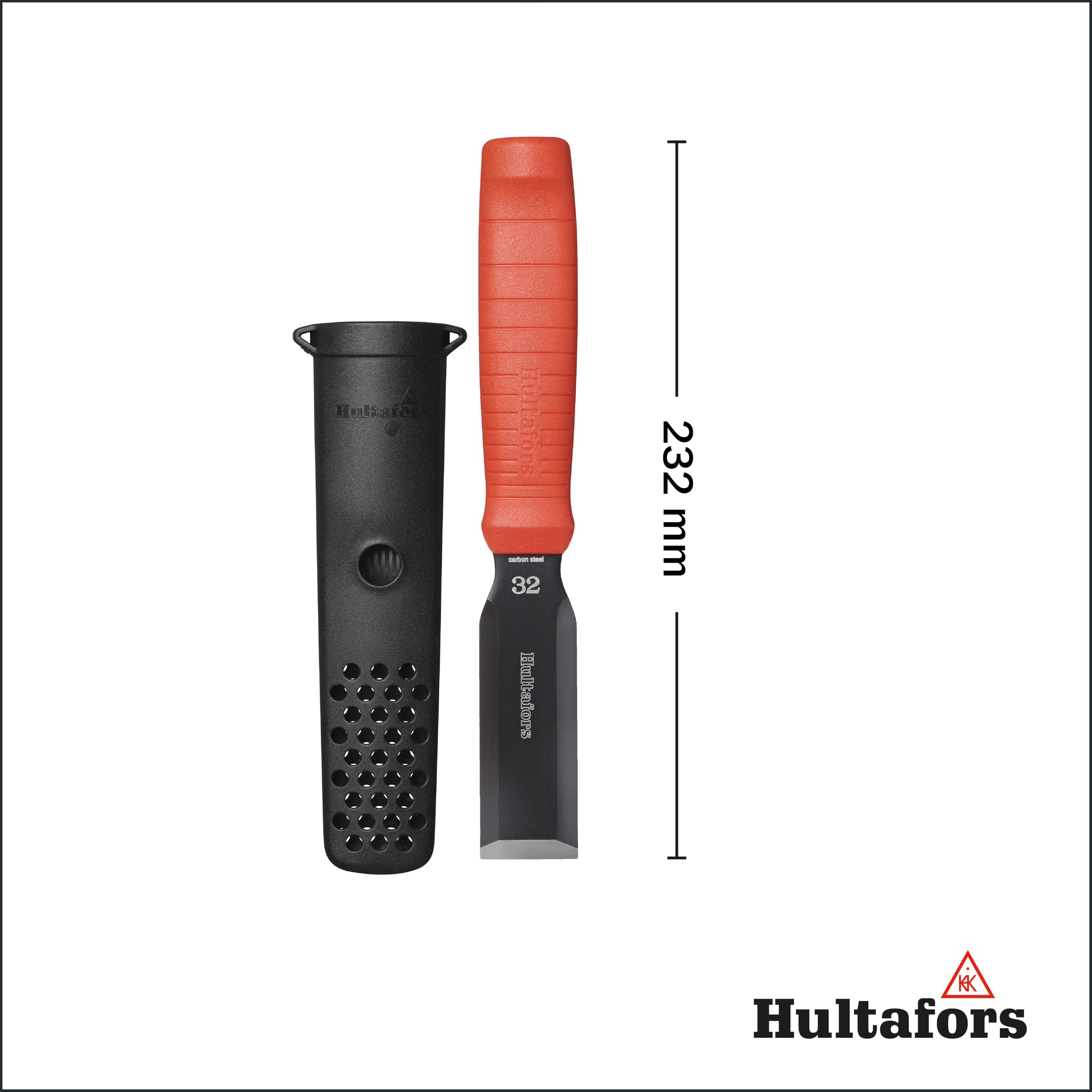 Hultafors EDC32 (390083) Dłuto z kaburą - pomarańczowe, 232 mm dł. x 32 mm szer