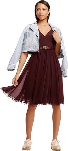 Miniatura 6 de Dress the Population Vestido midi Corey con mangas casquillo de media media media para mujer