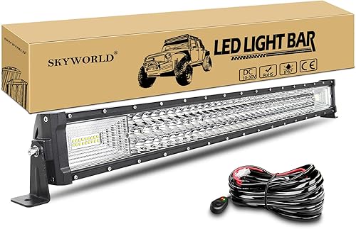 Miniatura 9 de SKYWORLD 52 pulgadas 675 W triple fila LED barra de luz delgada spot inundación Combo haz de trabajo conducción niebla lámpara barco iluminación con
