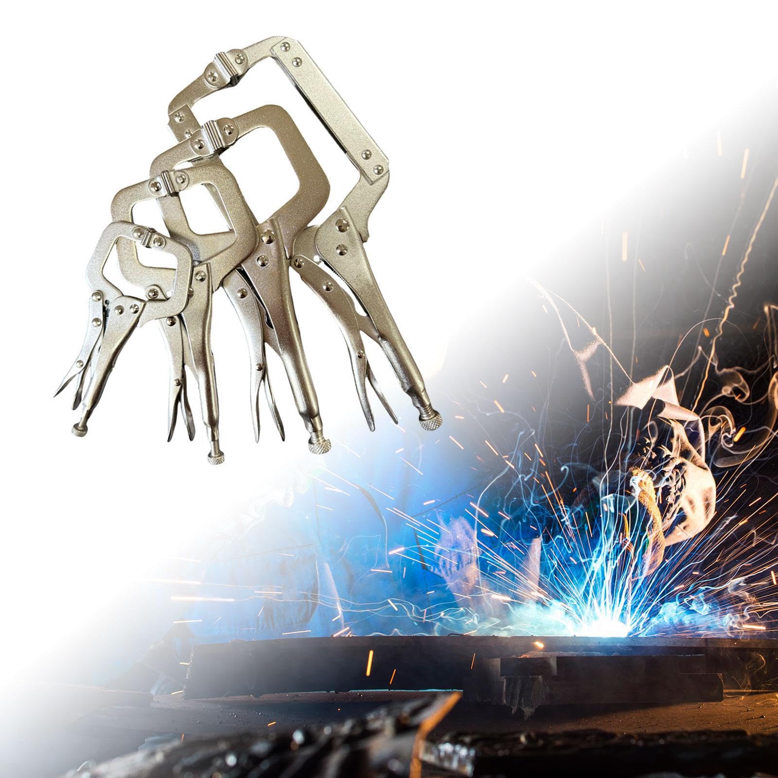 Alicates de sujeción en C con mecanismo de tornillo ajustable para trabajos de soldadura y Para madera en construcciones metálicas. Herramienta