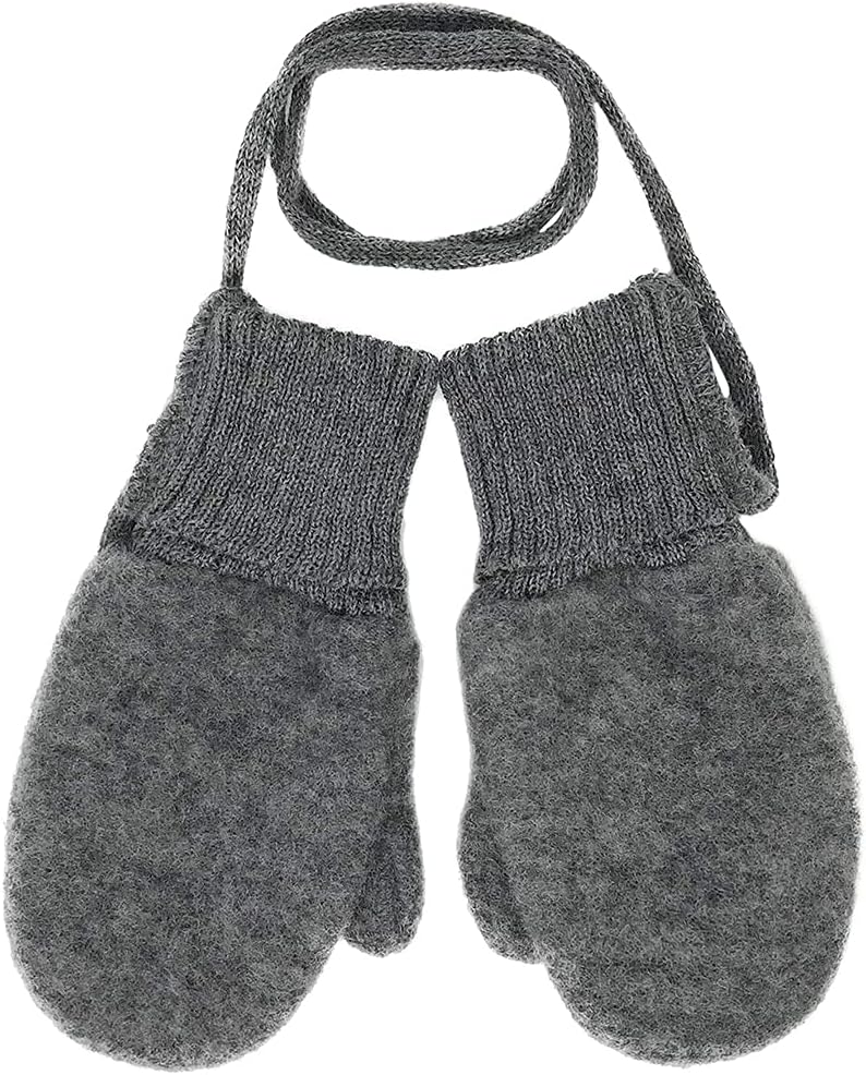 Ecoable Toddler and Kids Mittens: Organic Merino Wool Snow Gloves with String