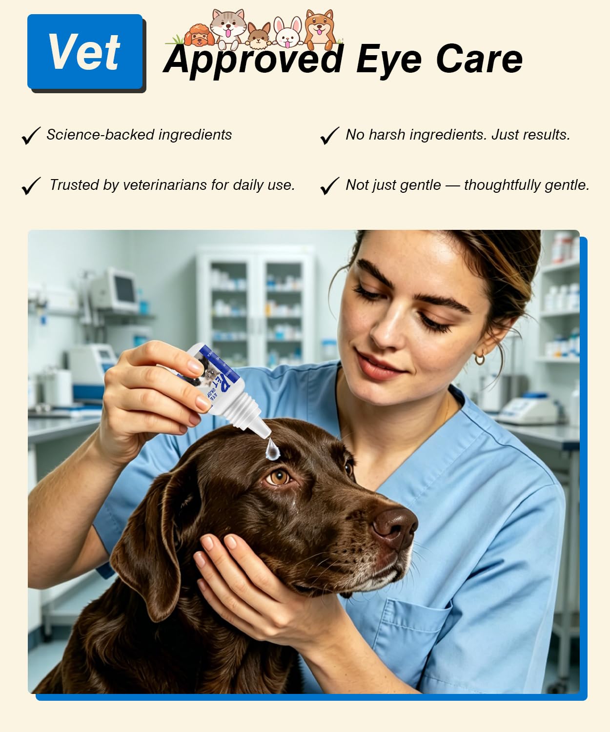 BiesmoCataract Drops for Dogs | Pet Dog Eye Drops for Relieving Eye Itching and Clean Tear Stains | Improving Clarity | All Natural Safe Pet Eye Health Care | Pet Tear Stain Removal — Amazon image 2