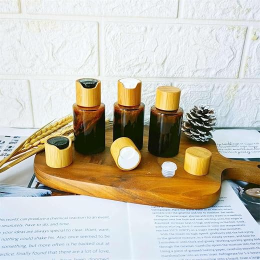 Refillable Amber Glass Essential Oil Bottles - 30ml Flip Cap, Perfect for Perfume &amp; Oils