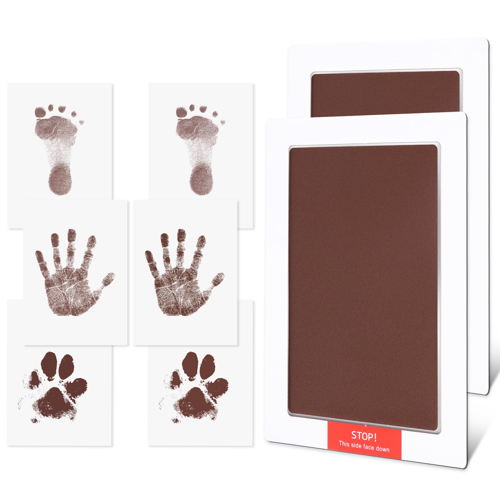 Baby Handprint and Footprint Kit, Brown, 2 Pack