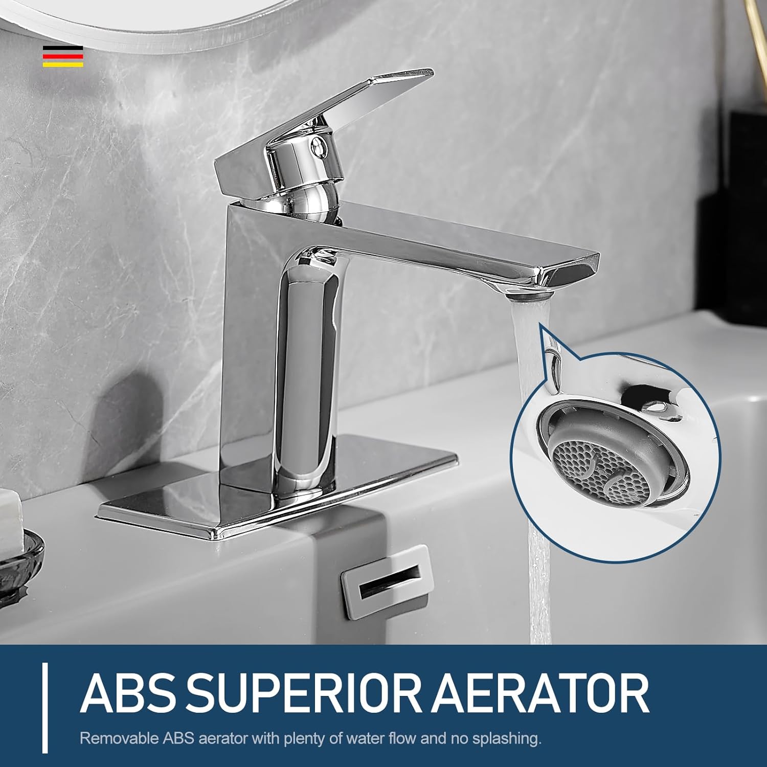 Chrome Bathroom Faucets 1 Hole Single Handle Bathroom Vanity Sink Faucet with Pop-up Drain and Faucet Supply Lines Rv Lavatory Vessel Faucet Basin Mixer Tap - Image 2