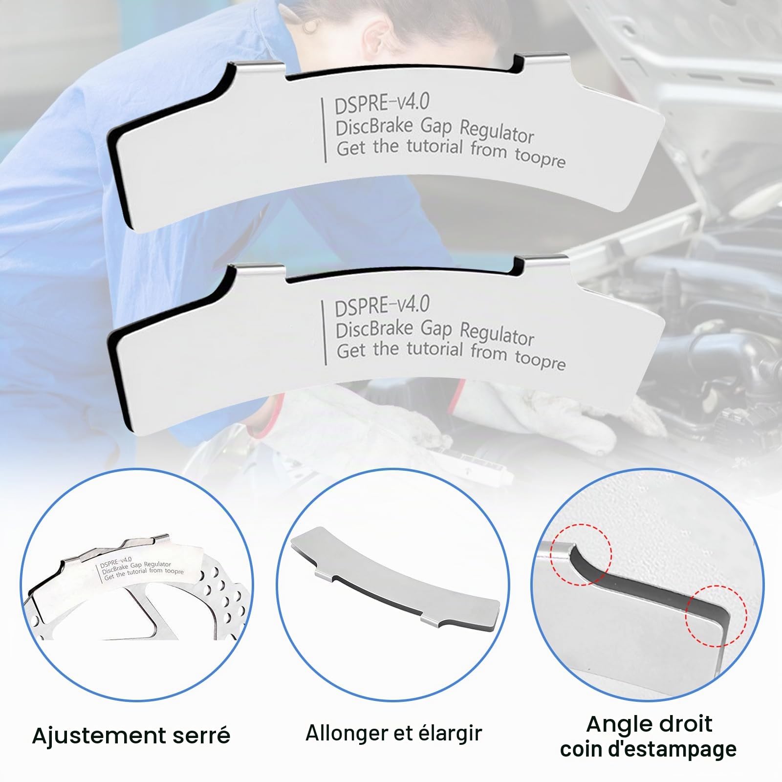 Presse À Piston Hydraulique, Outil Pressage Piston Vélo, Écarteur De Piston De Frein, Kit 3 Pièces, Fourche Pour Aligner Les Rotors Et Régulateurs D'Écart Pour Disques De Frein Pour Vélo, Vtt, Bleu
