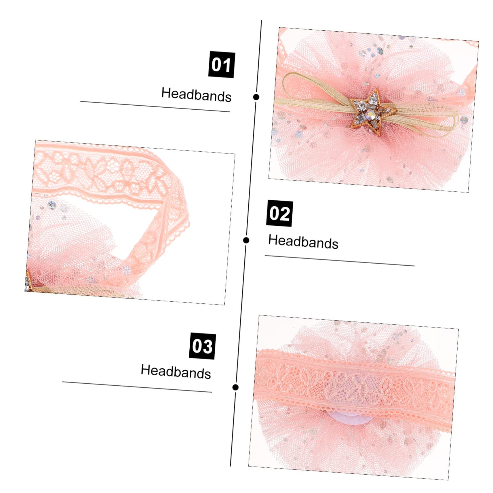 8pezzi Fascia Per Neonata Coroncina Accessorio Fotografico Per Battesimi e Speciali e