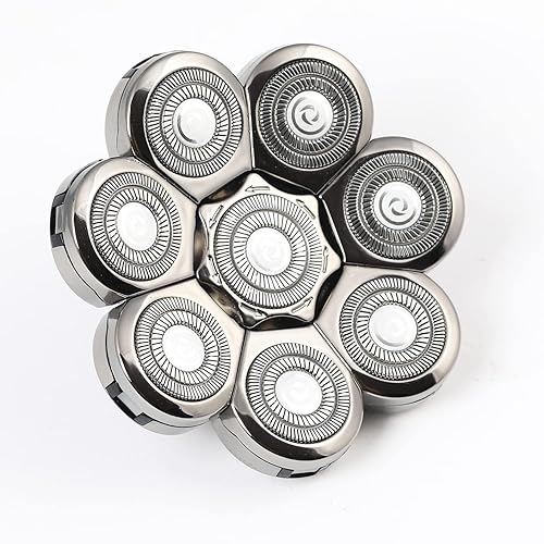 Miniatura 10 de 6 cuchillas de repuesto para afeitadora eléctrica, cuchillas flotantes reemplazables en húmedo y seco para calvicie y cara (dorado)