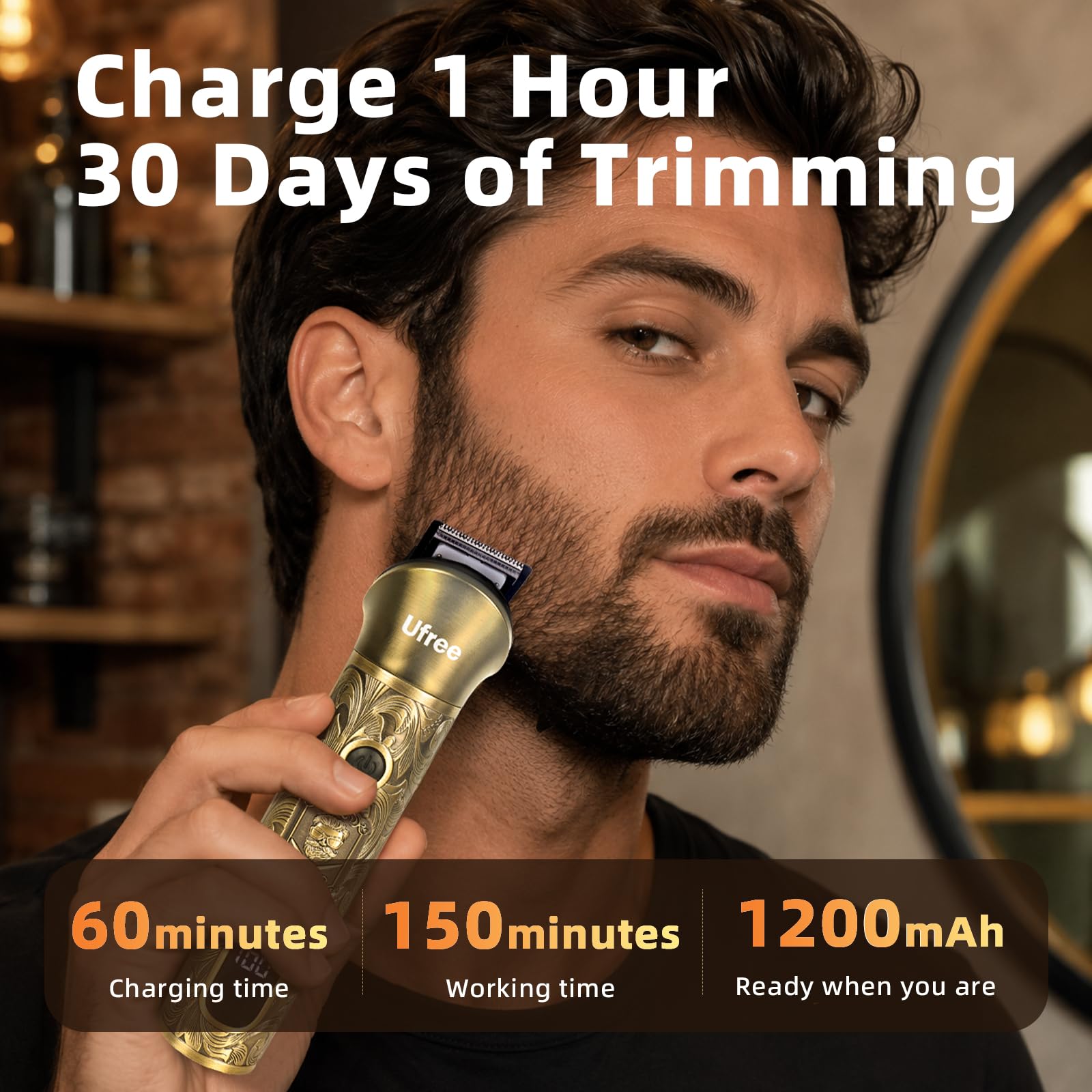 Ufree Professional Beard Trimmer for Men, Electric Shaver Razor, Men Gift
