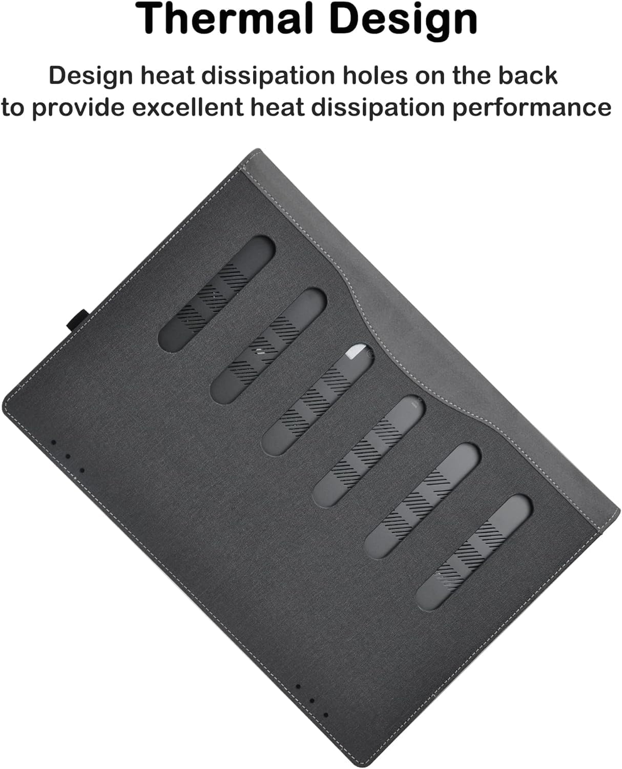Laptop case for Lenovo IdeaPad Flex 5 16ABR8 16ALC7 16IAU7 16IRU8 16" Laptop Holster 2-in-1 PU Leather Drop Protection case (Dark Gray)