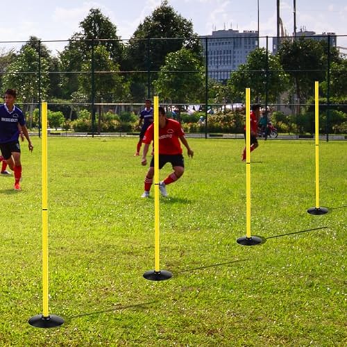 Miniatura 6 de Juego de bastones de agilidad de fútbol Desmontable Deportes Entrenamiento Speed Pole Slalom Poles con Base de goma Equipo de Traning Deportivo