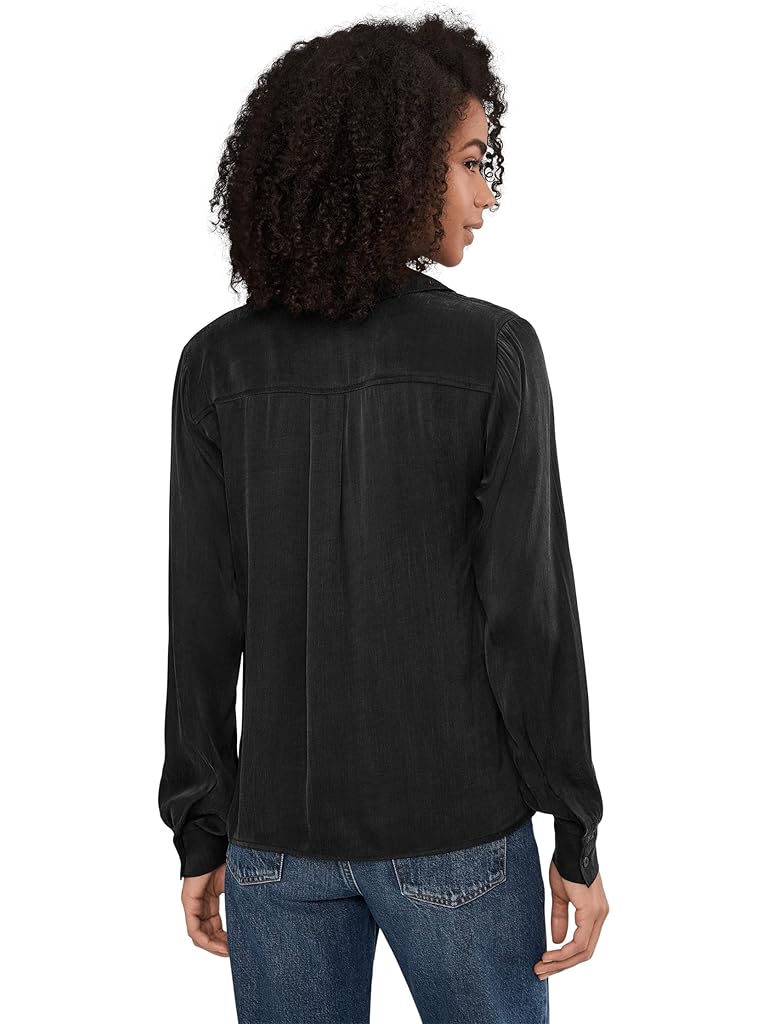 Black Splendid Serena Satin Button-Down