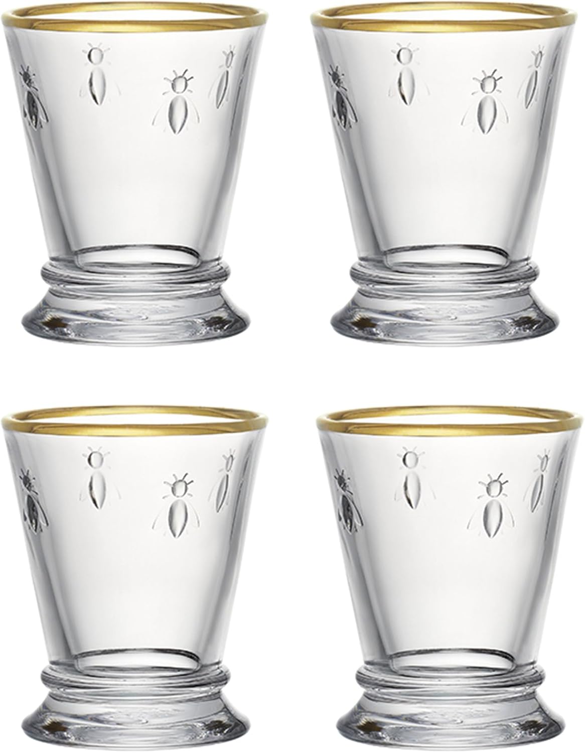 La Rochere Napoleon Bee Small Tumbler Set of 6 – La Rochere Bee Glassware Sets – Fancy Glassware Drinking Glasses (6 oz)