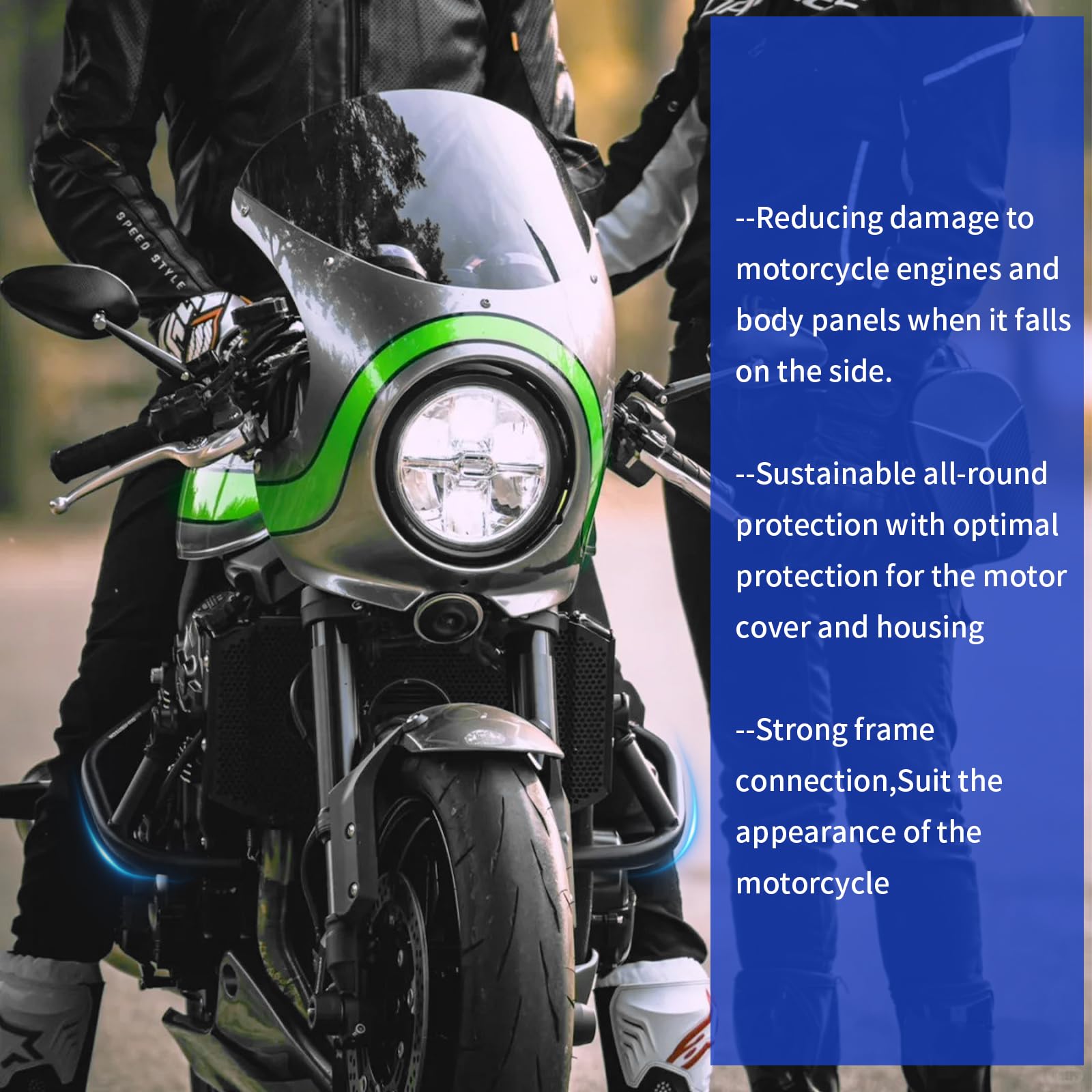 WOOGA Osłona silnika motocyklowego Szosowa Rama ochronna zderzaka Kompatybilny z Ka&WA&sa&ki Z900RS/SE/CAFE Z900RS Cafe 2017-2024 Akcesoria